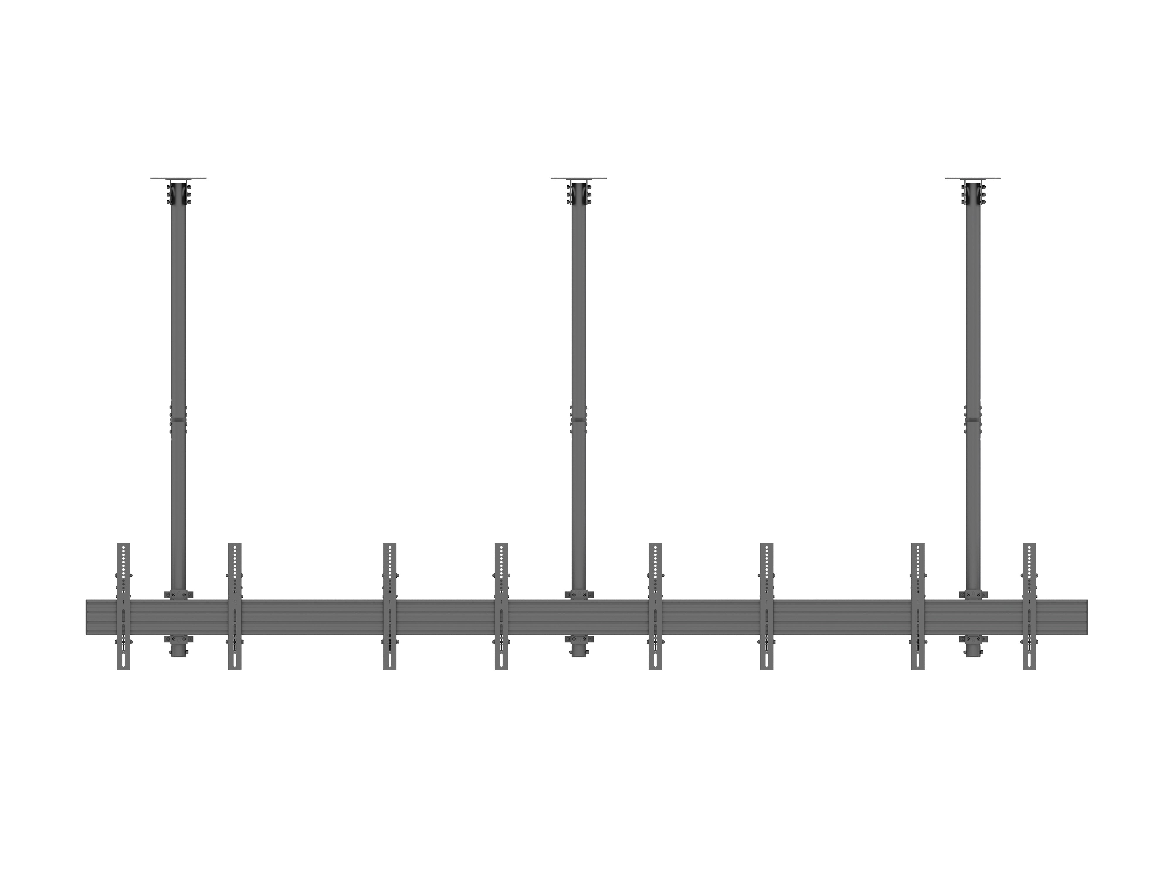 Eight-Screen Three-Pole Ceiling Mount (4 Side-by-Side, 4 Back-to-Back)