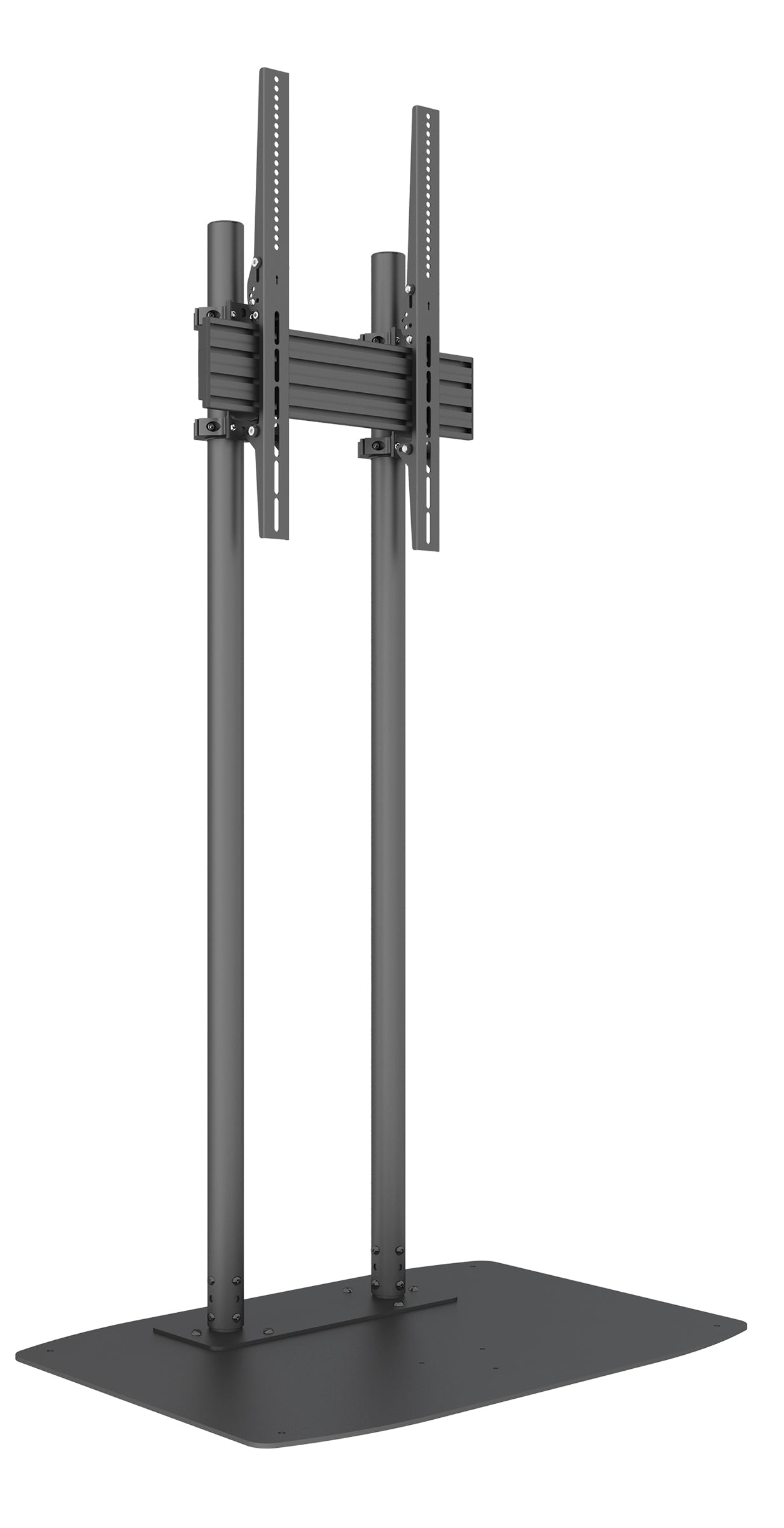 Heavy-Duty Single-Screen Dual-Pole Floor Stand with Wide Base - Portrait