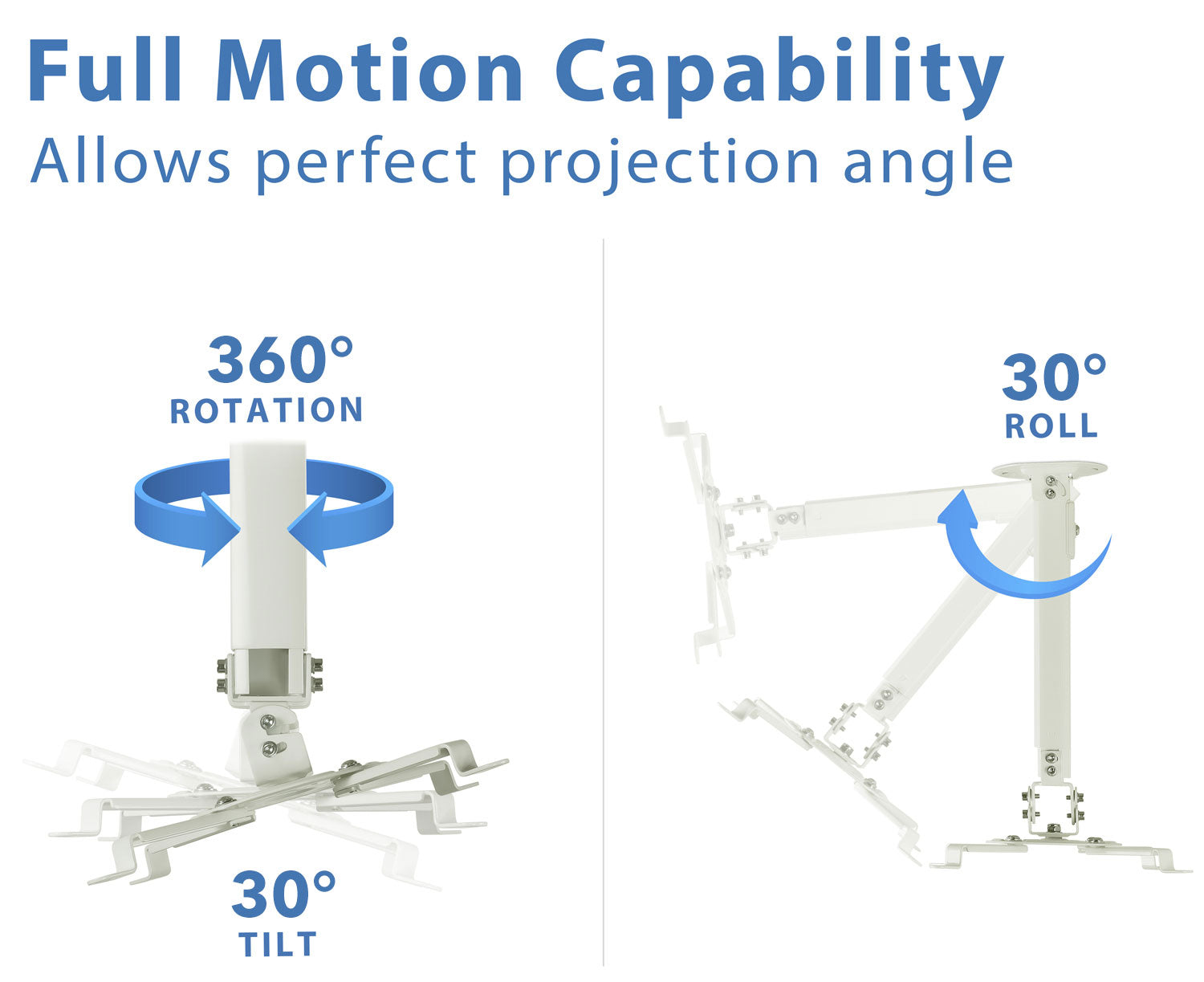 Light-Duty Extended Universal Projector Ceiling Mount - 15" to 22.8"