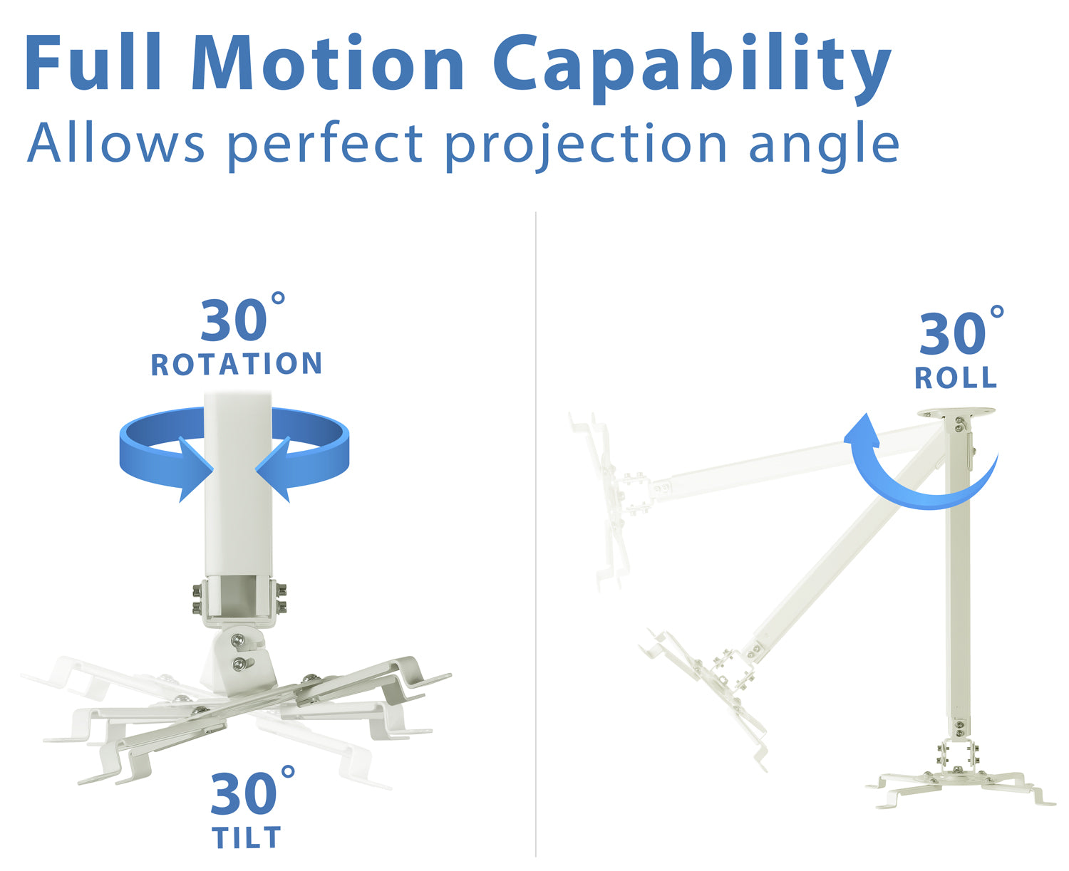 Light-Duty Extended Universal Projector Ceiling Mount - 21.5" to 35.4"