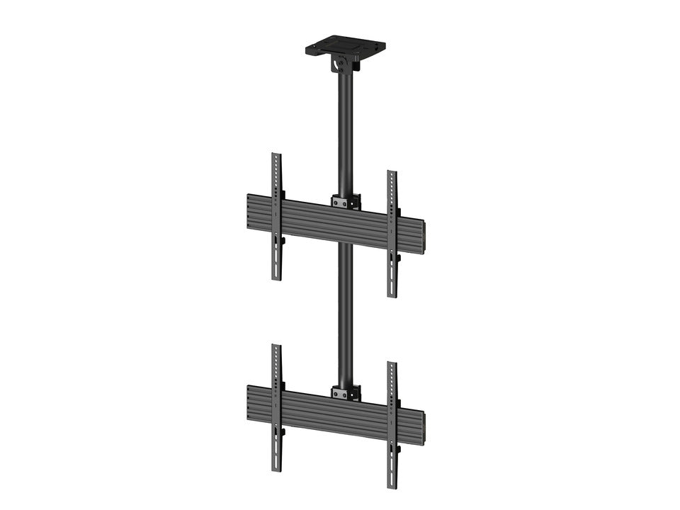 Dual-Screen Single Pole Ceiling Mount (Top-to-Bottom)
