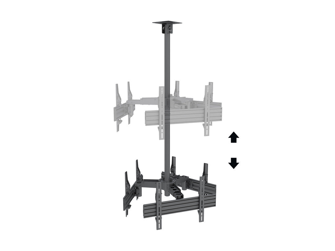 Three-Screen Three-Side Single-Pole Ceiling Mount (Heavy-Duty)