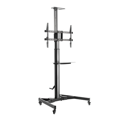 Height-Adjustable AV Cart with Hand Crank and Rotating Mount