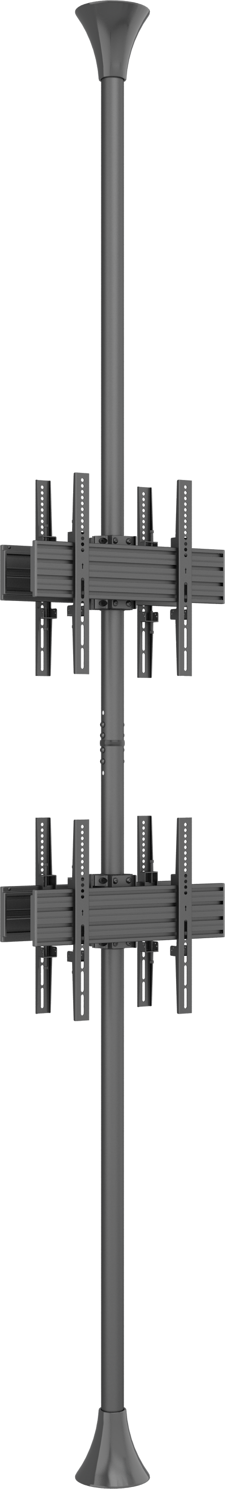 Quad-Screen Single-Pole Floor-to-Ceiling Mount (Top-to-bottom Back-to-back)