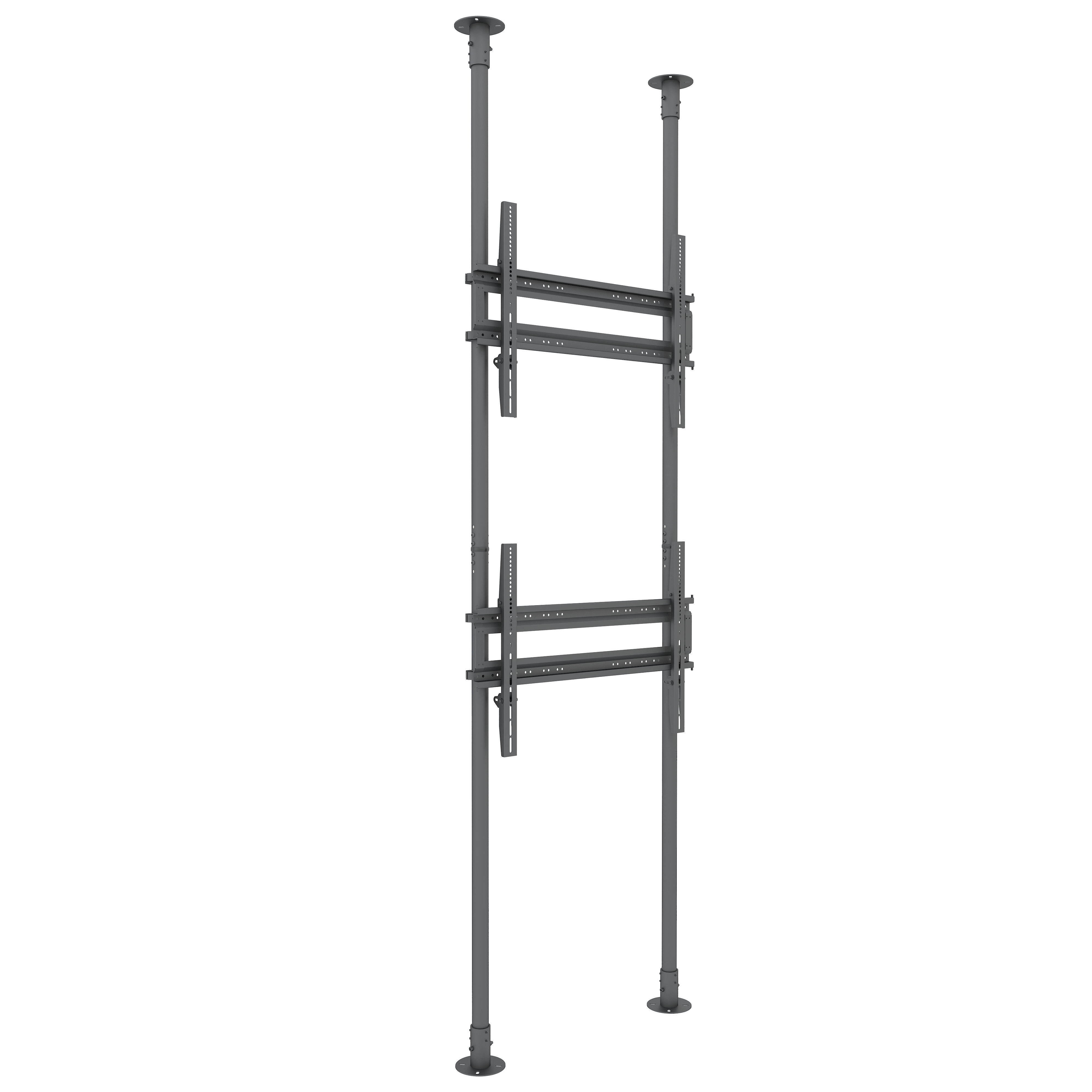 Dual-Screen Dual-Pole Heavy-Duty Floor-to-Ceiling Mount (Top-to-bottom Landscape)