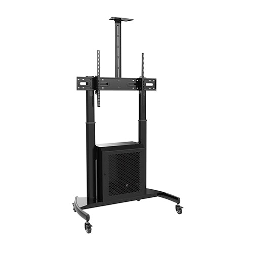 Large Screen Height-Adjustable AV Cart with Cabinet