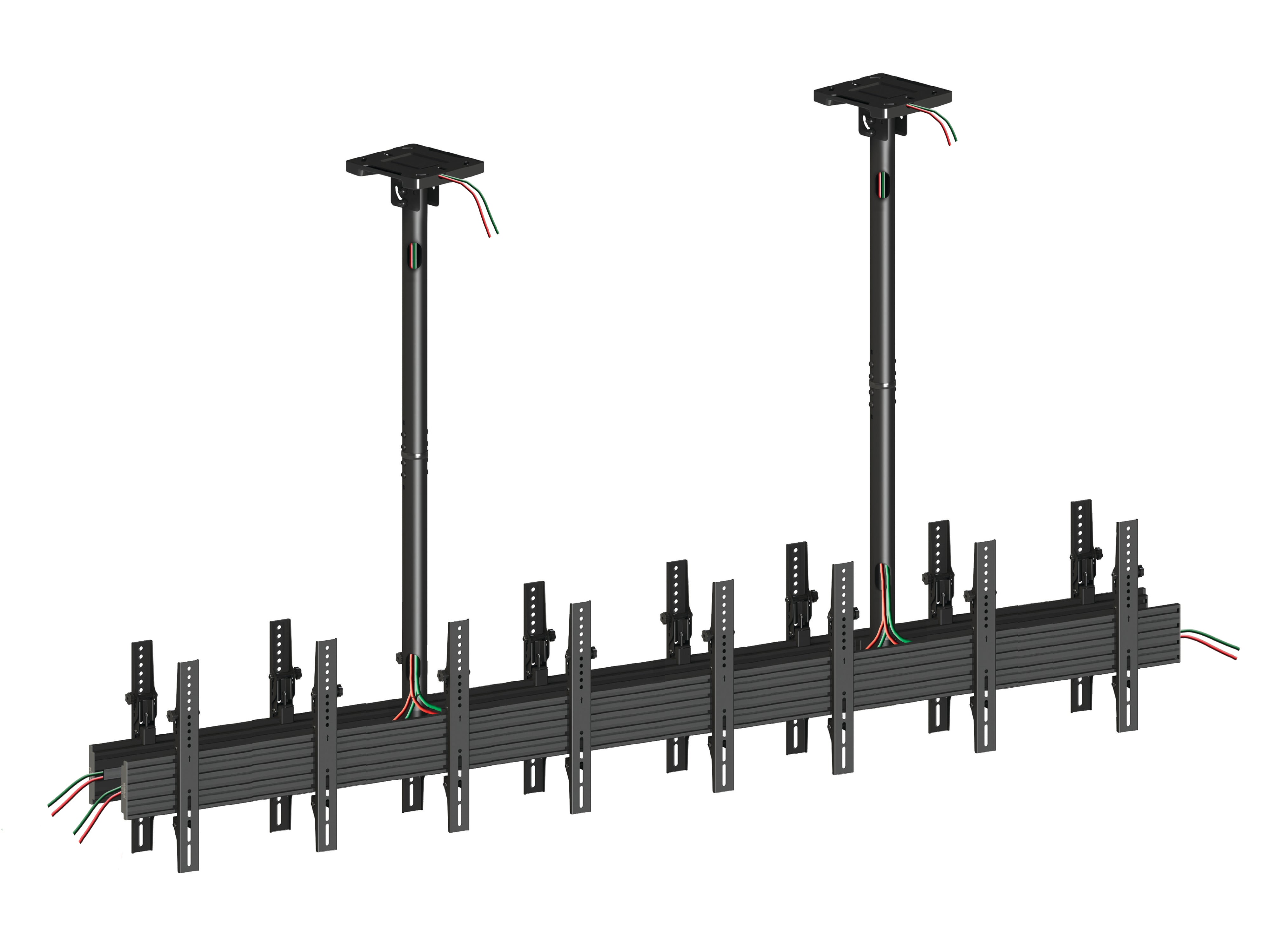 Eight-Screen Three-Pole Ceiling Mount (side-by-side, back-to-back)