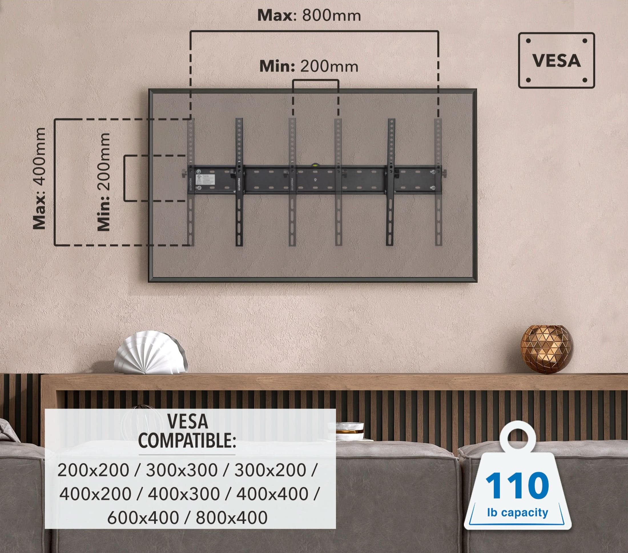 UL Certified Heavy Duty Tilting TV Wall Mount