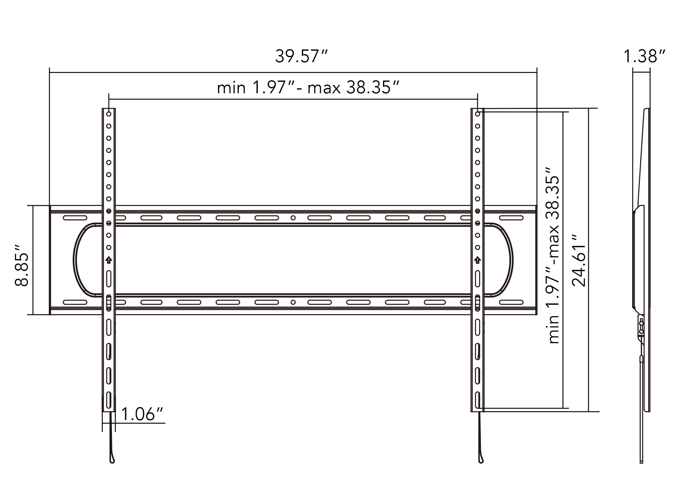 Heavy-Duty XXL Fixed Wall Mount ADA Compliant