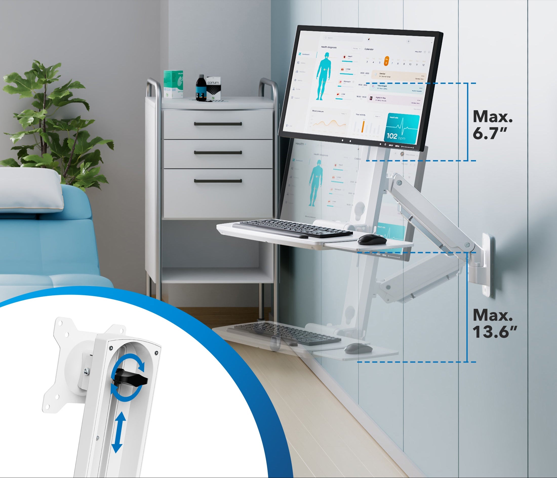 Wall Mount Medical Workstation