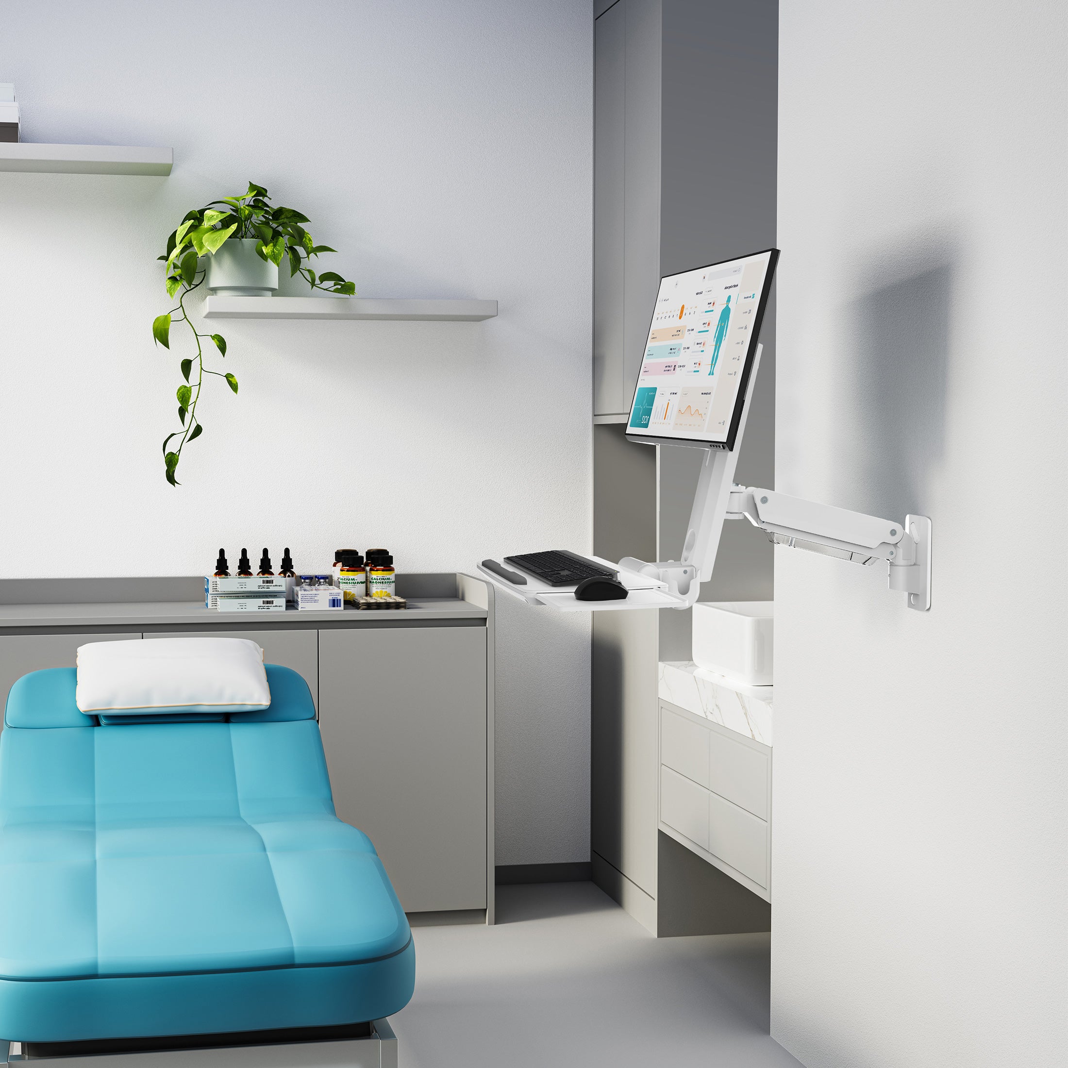 Wall Mount Medical Workstation