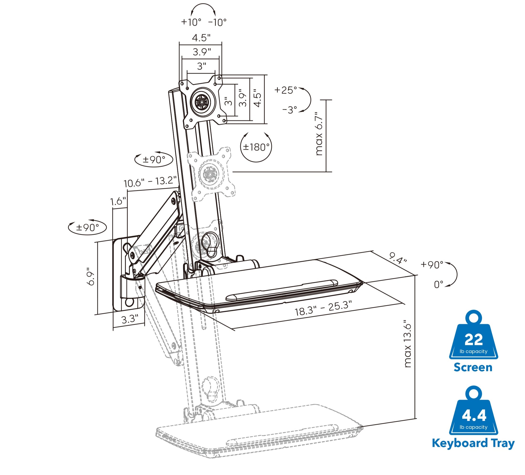 Wall Mount Medical Workstation