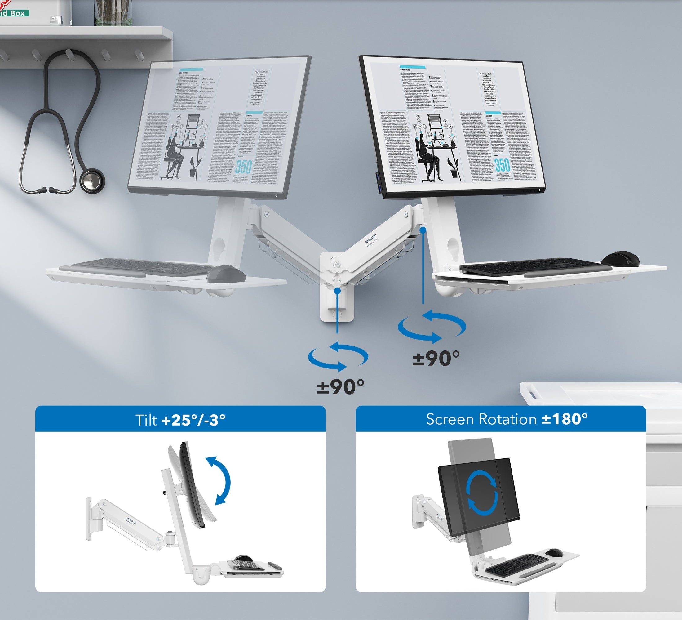 Wall Mount Medical Workstation