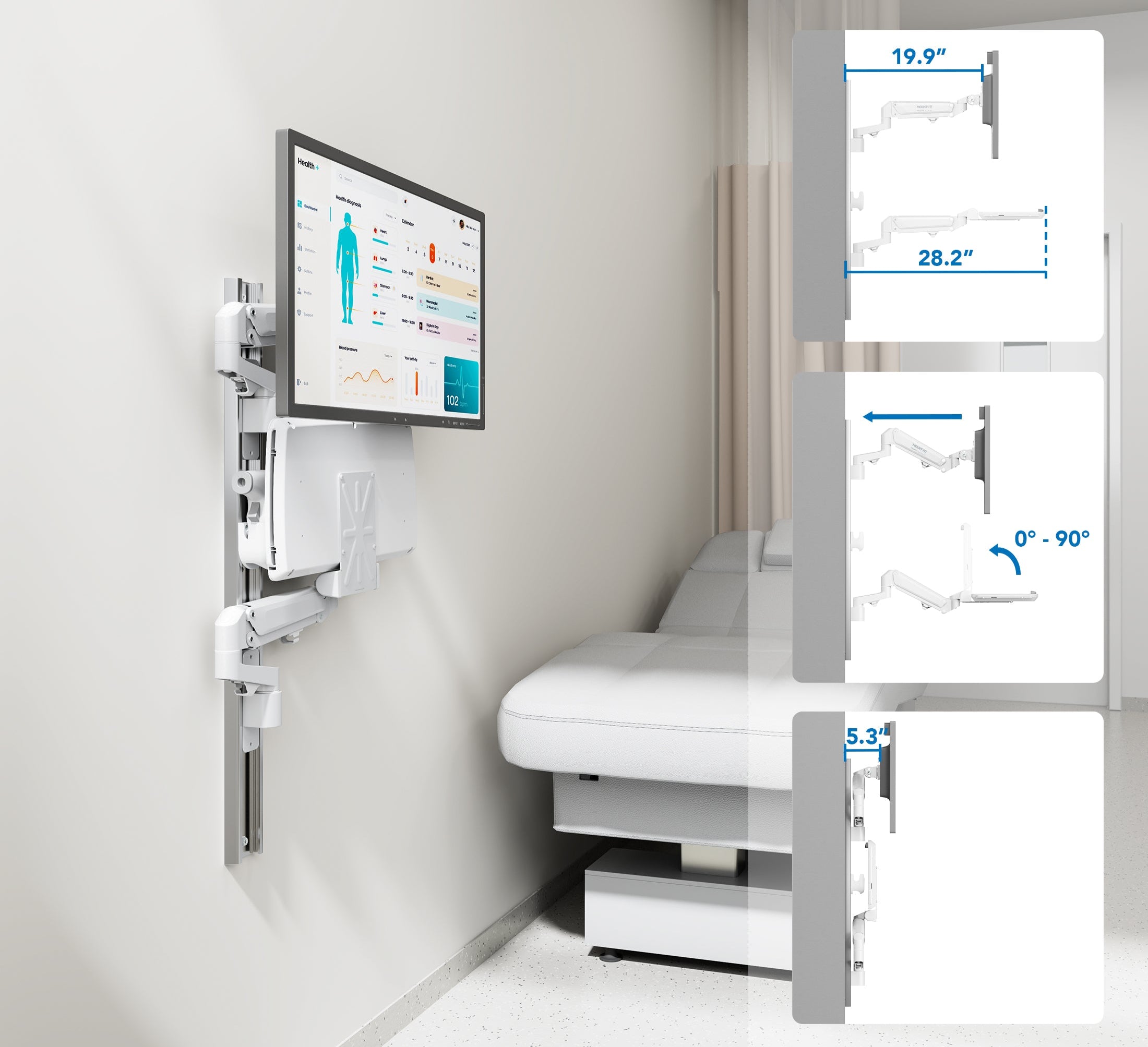 Wall Track Medical Workstation