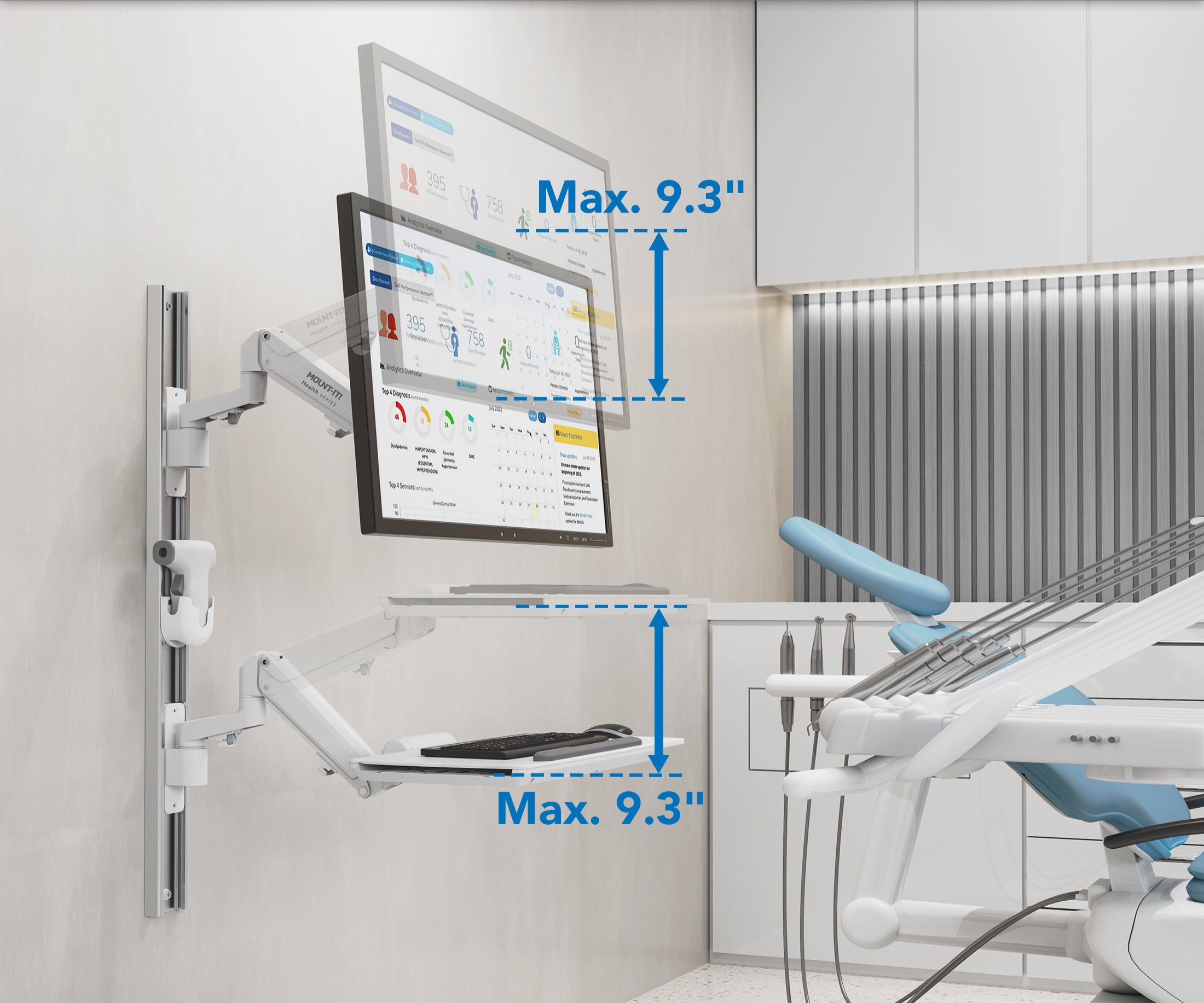 Wall Track Medical Workstation