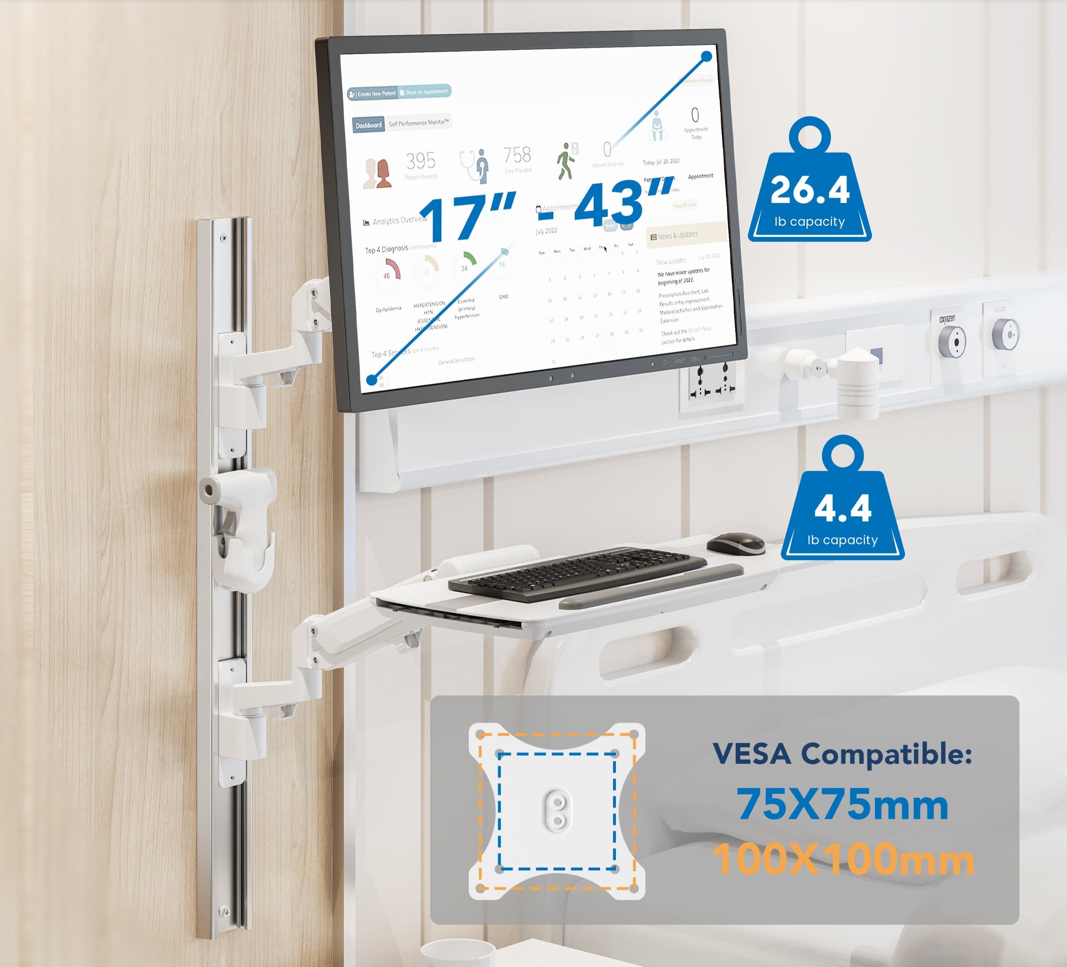 Wall Track Medical Workstation