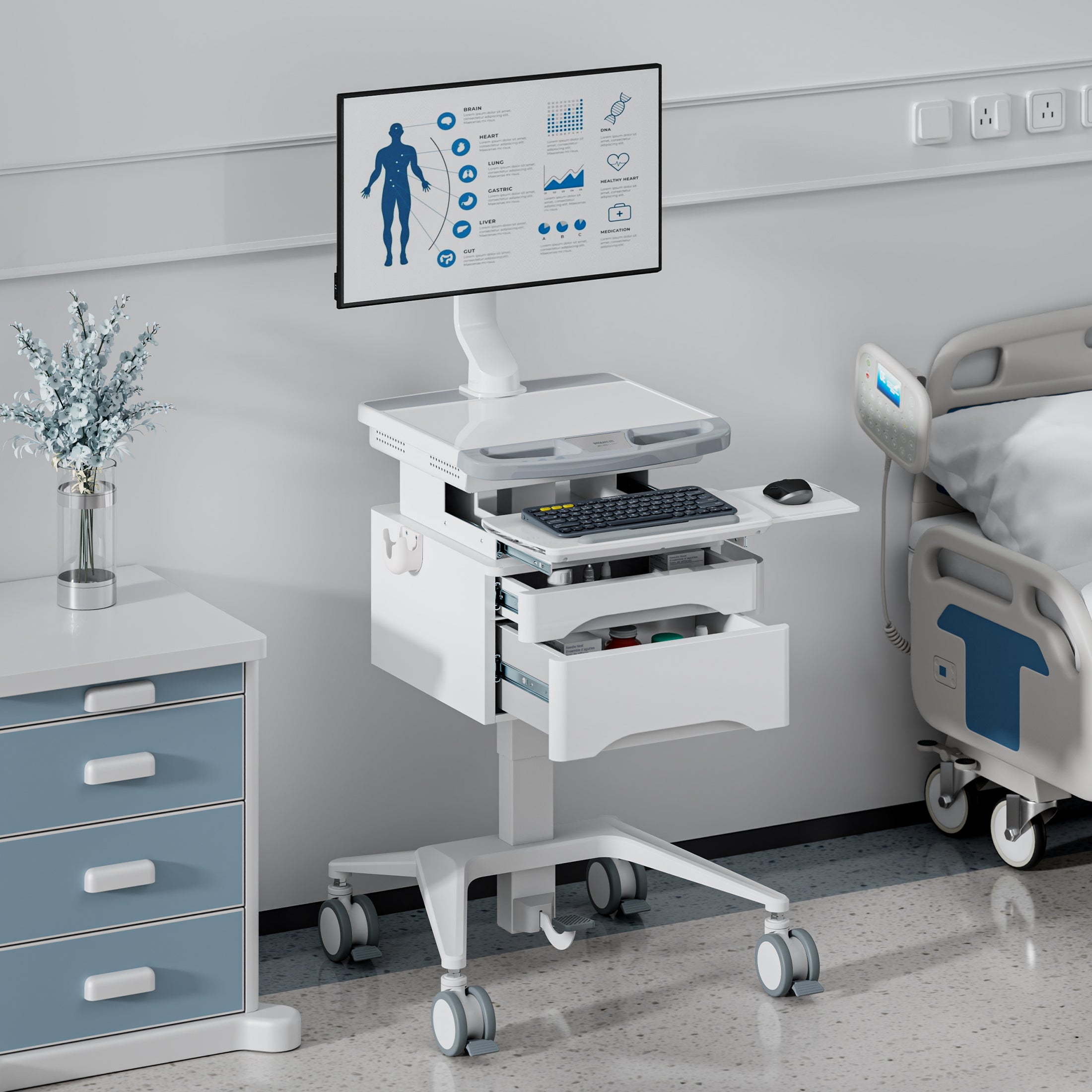 Monitor Mount for MedHub Medical Carts