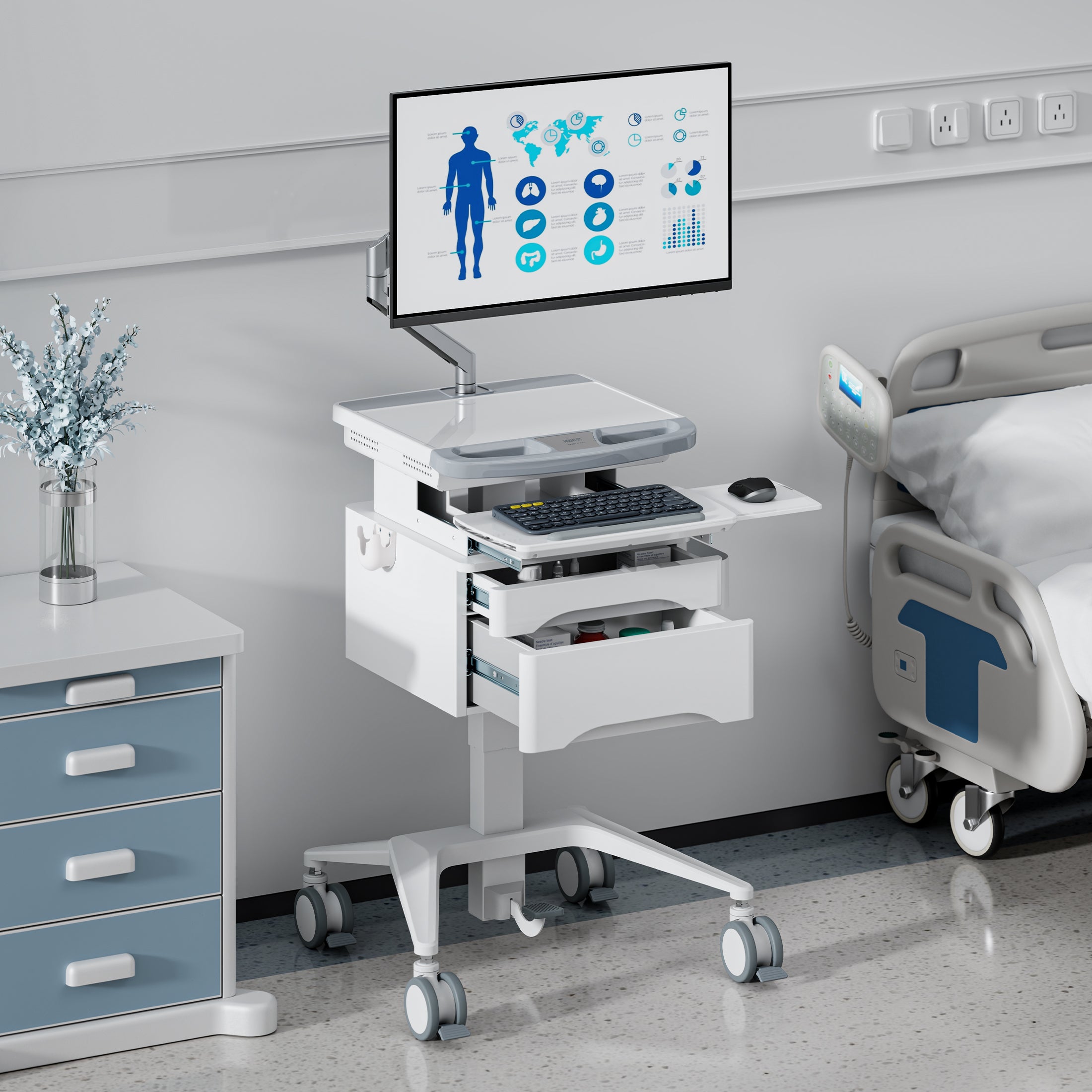 Monitor Arm for MedHub Medical Carts