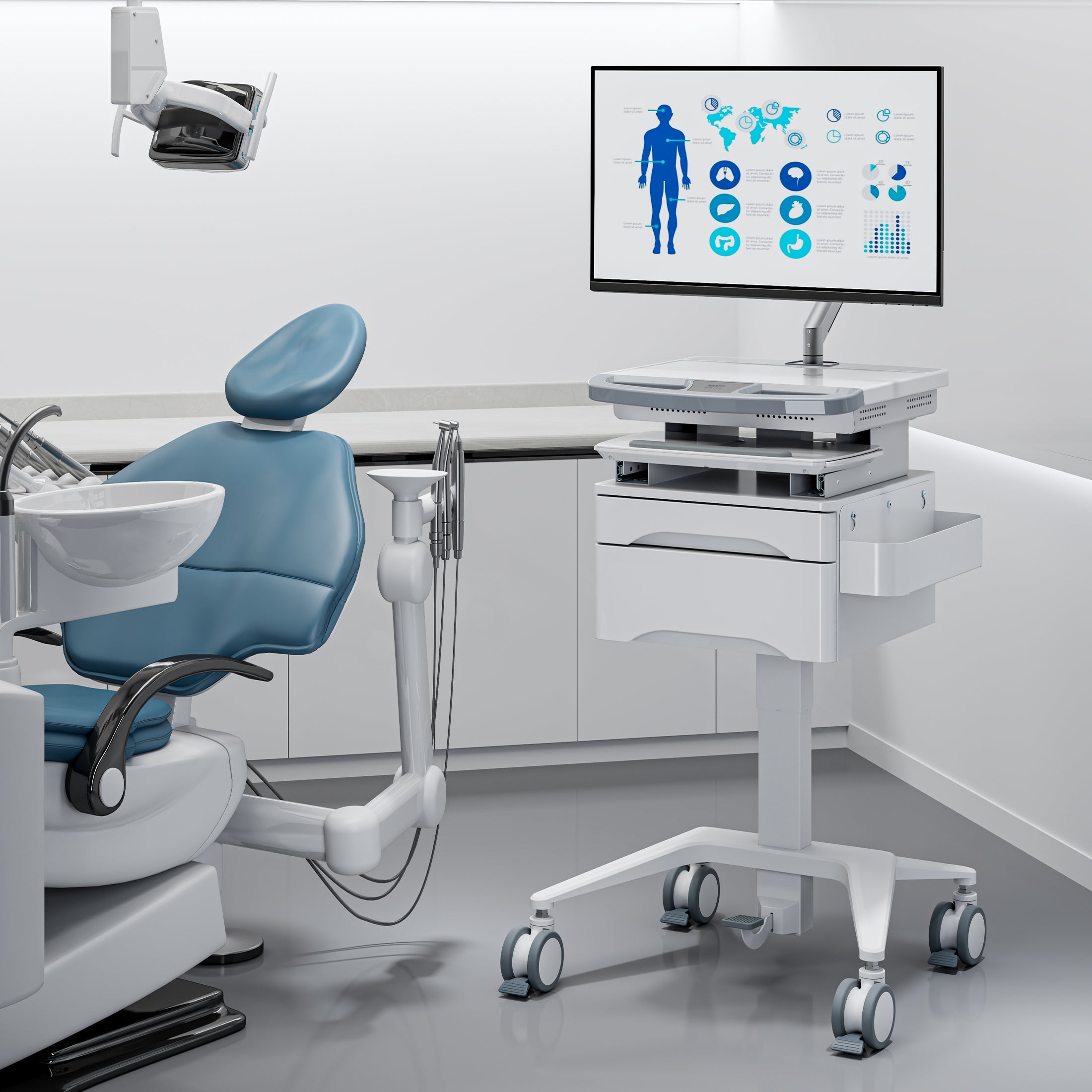 Monitor Arm for MedHub Medical Carts