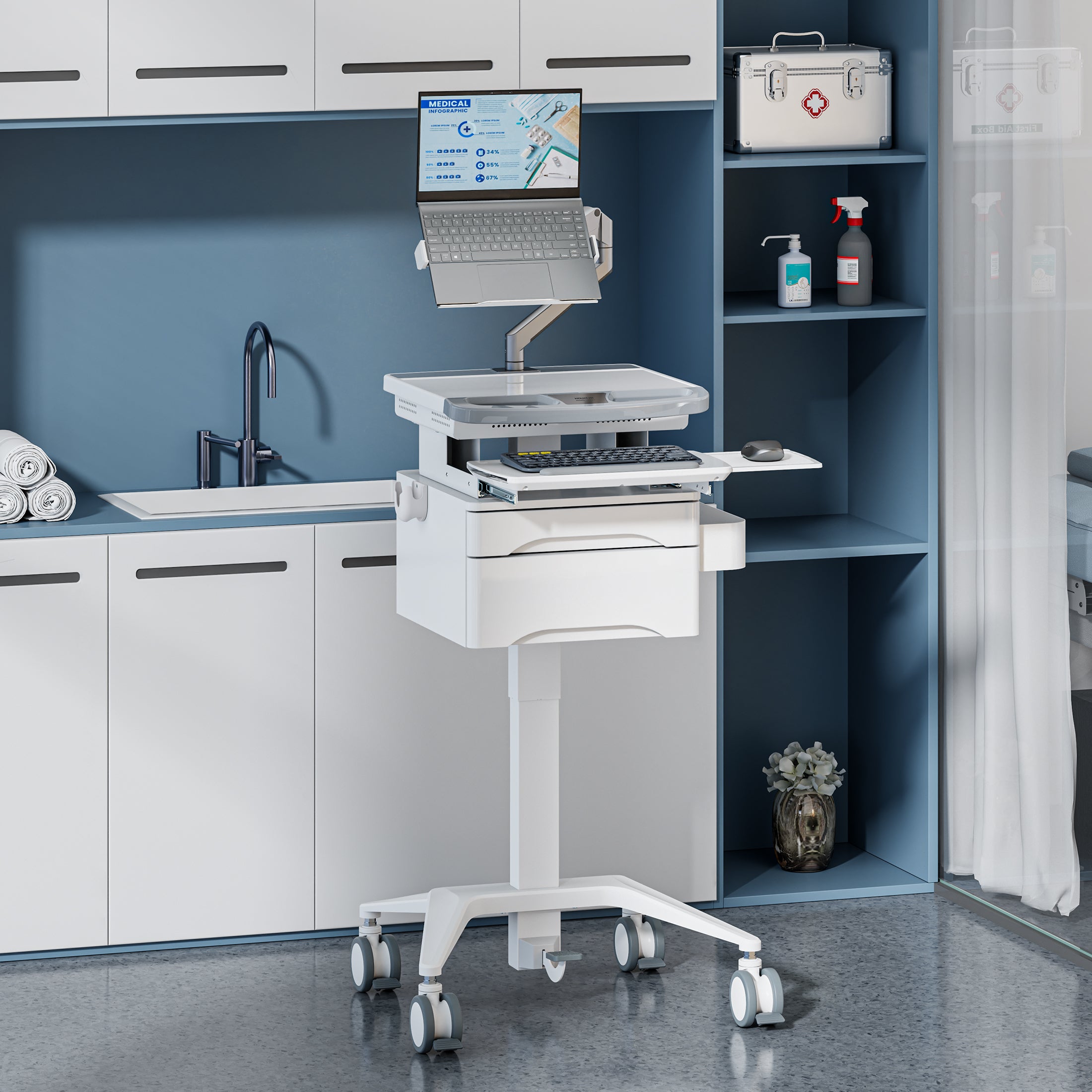 Laptop Arm for MedHub Medical Carts