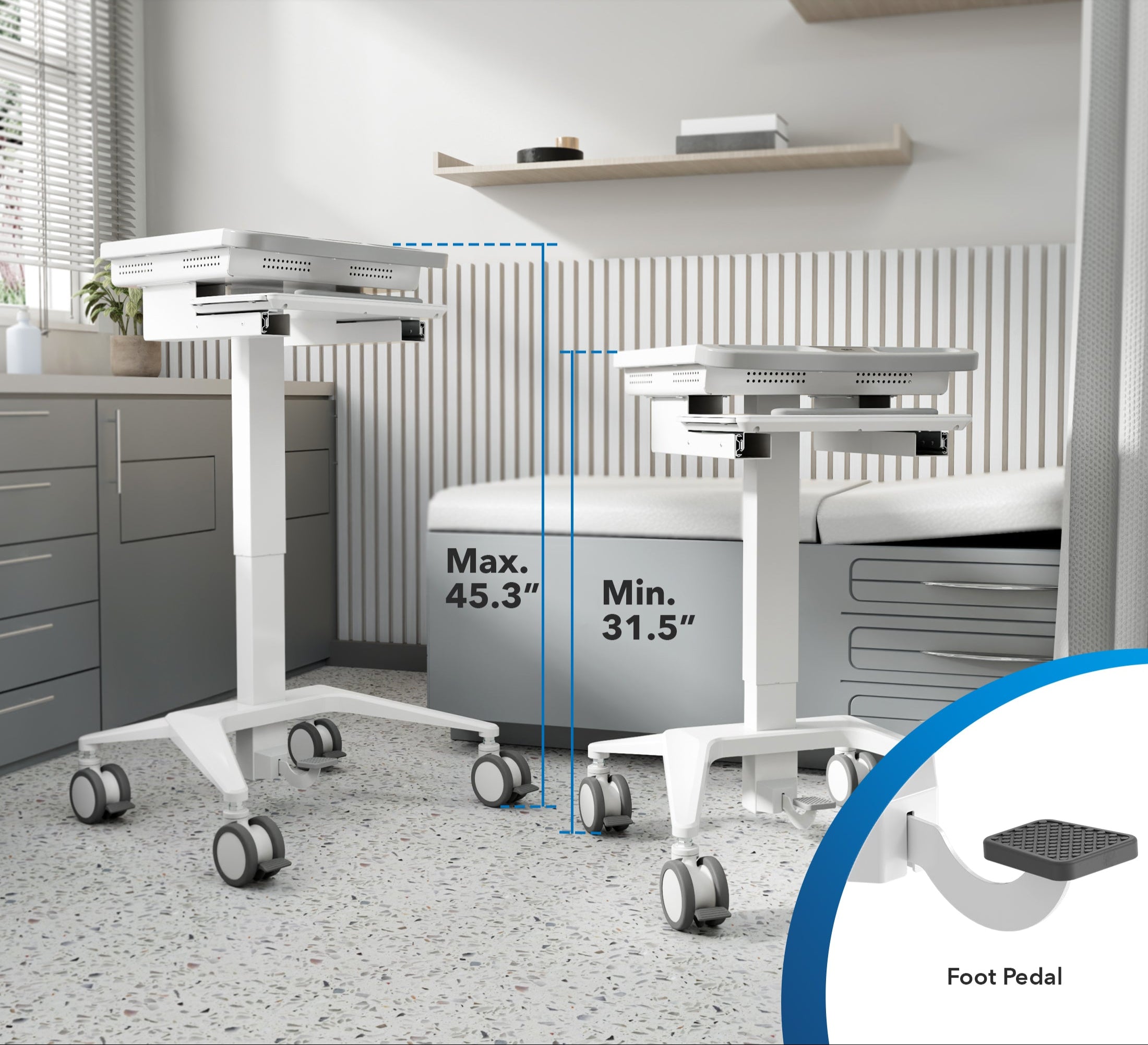 Medical Cart with Monitor Mount