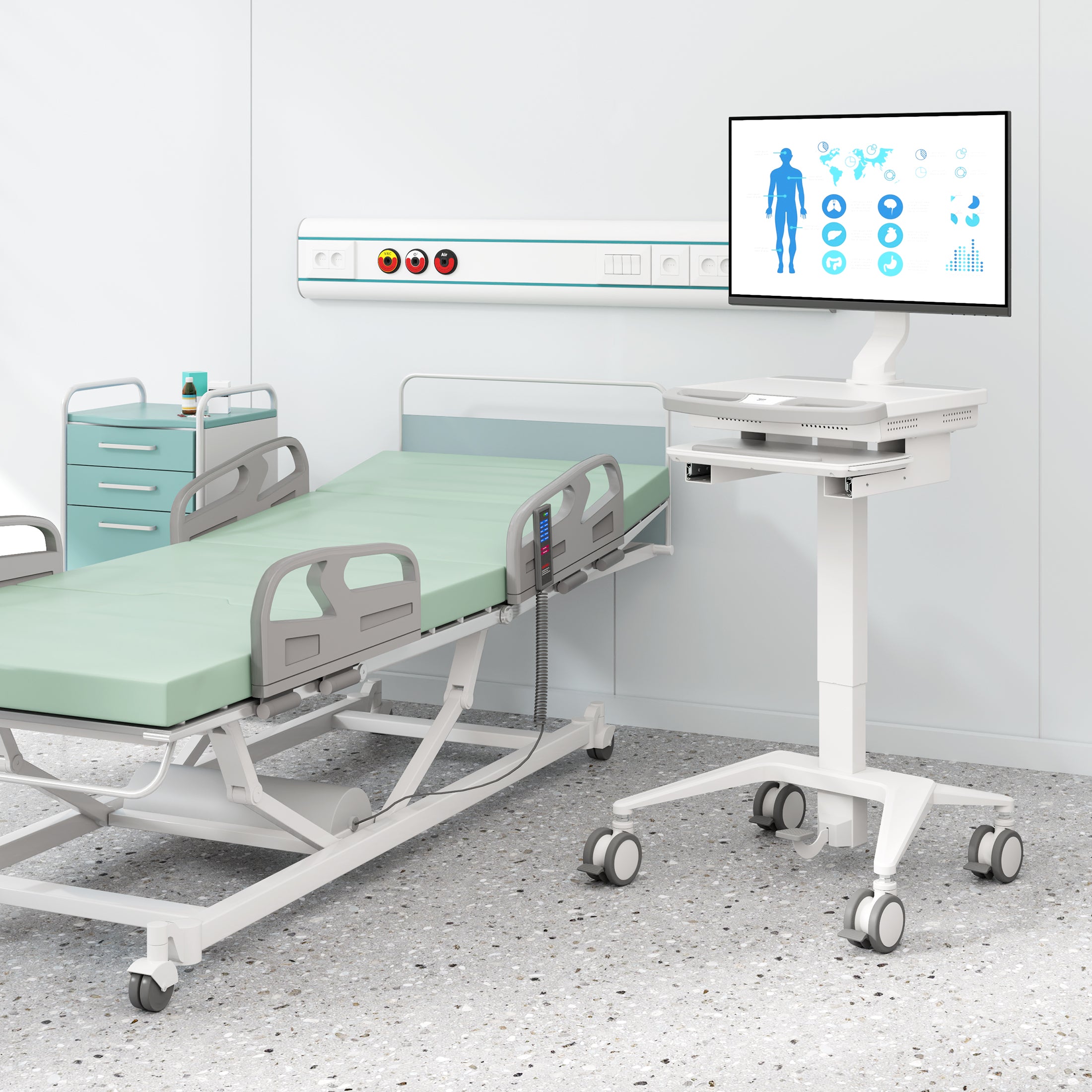 Medical Cart with Monitor Mount