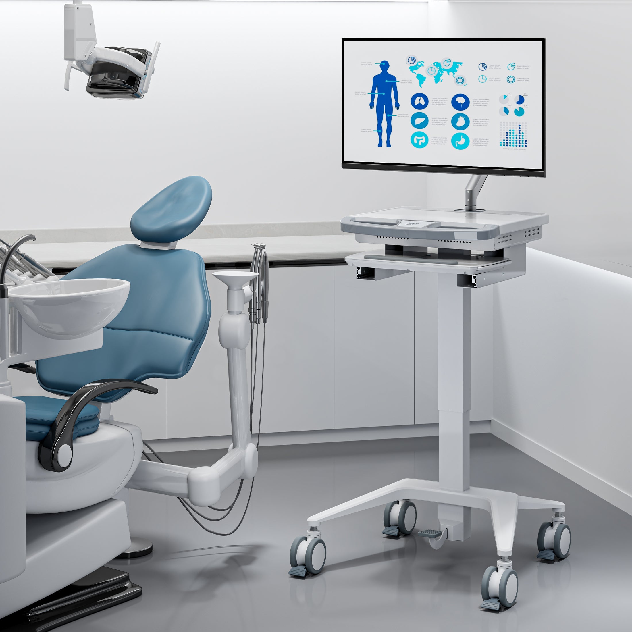 Medical Cart with Monitor Arm