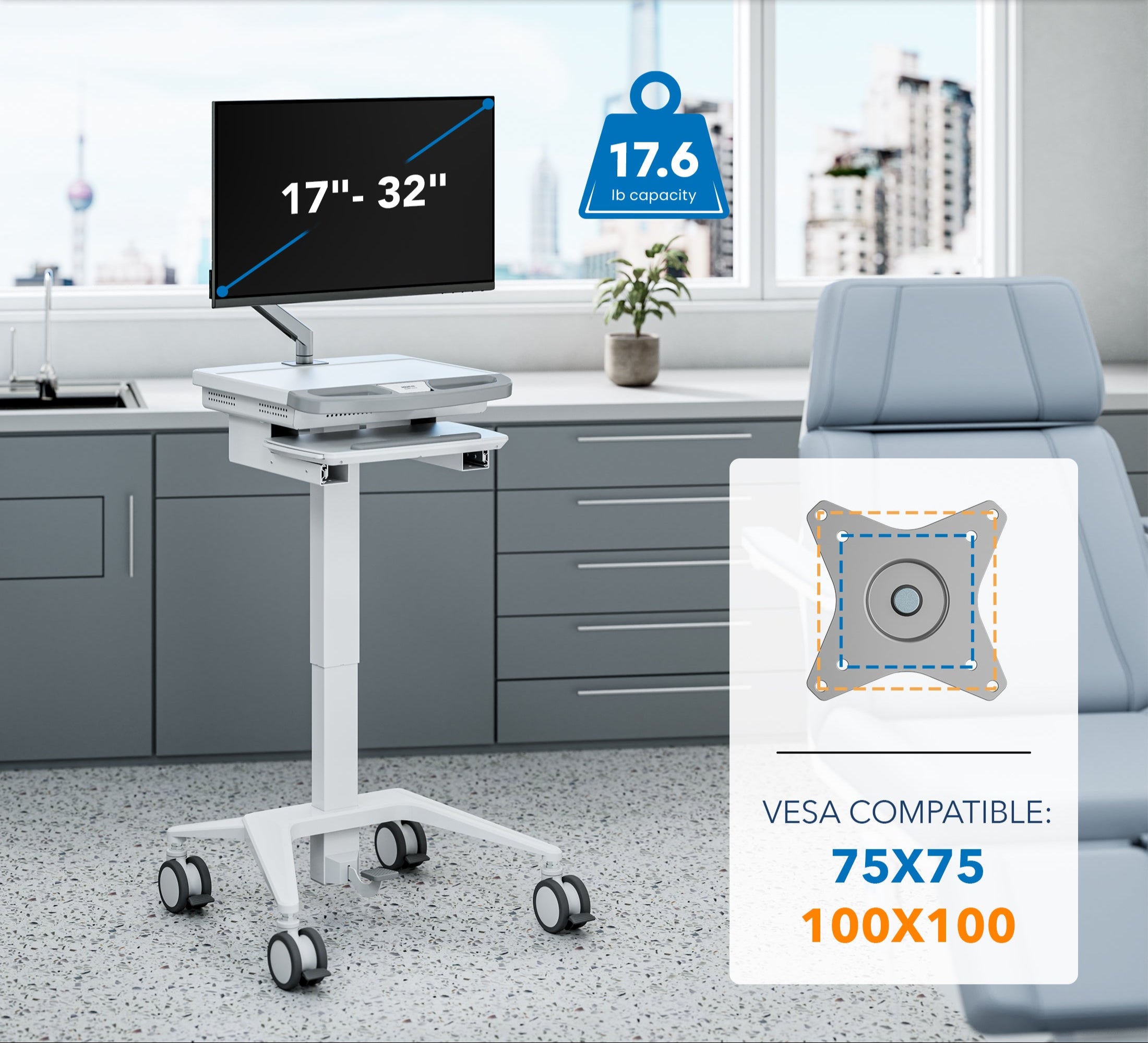 Medical Cart with Monitor Arm