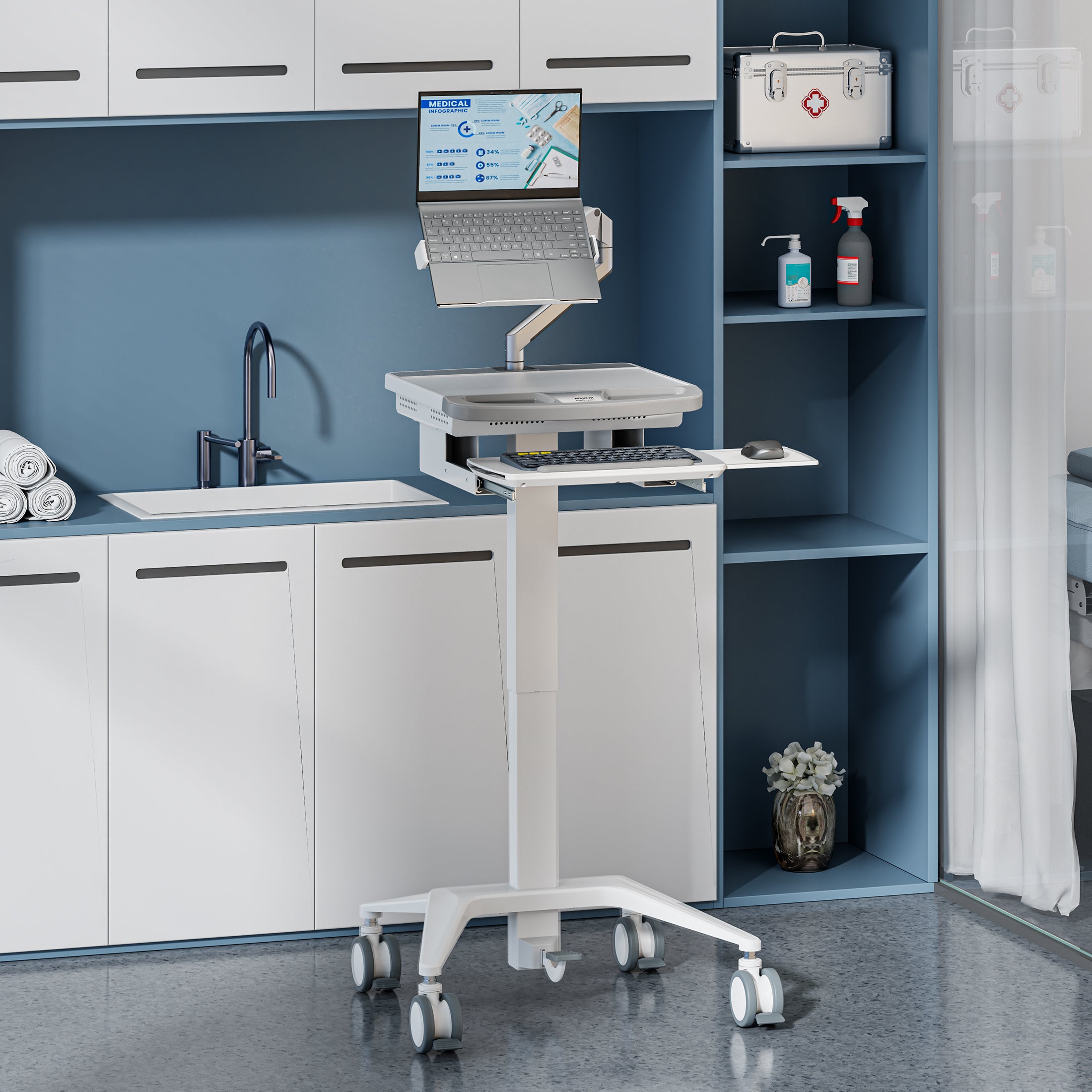 Medical Cart with Laptop Arm