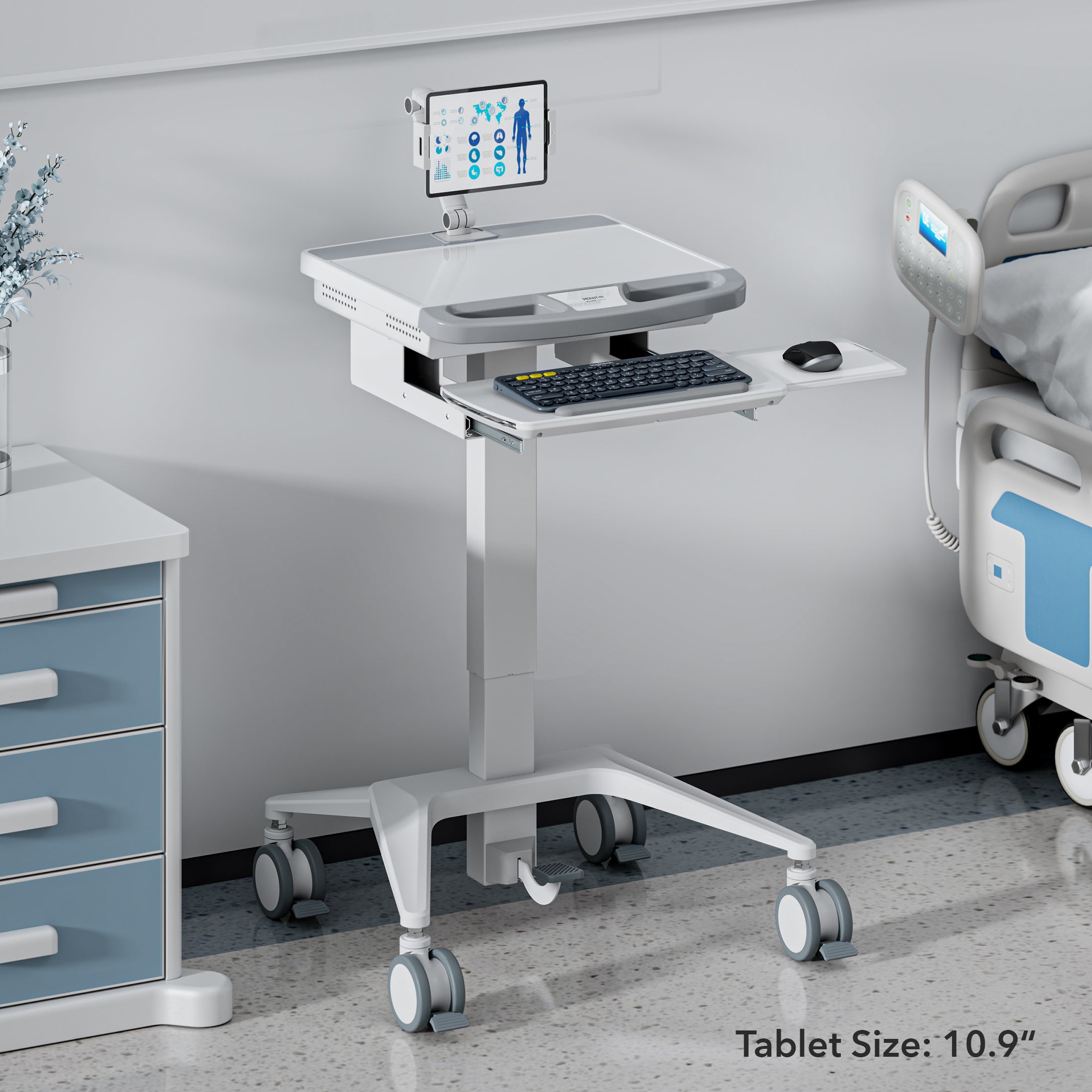 Medical Cart with Tablet Arm