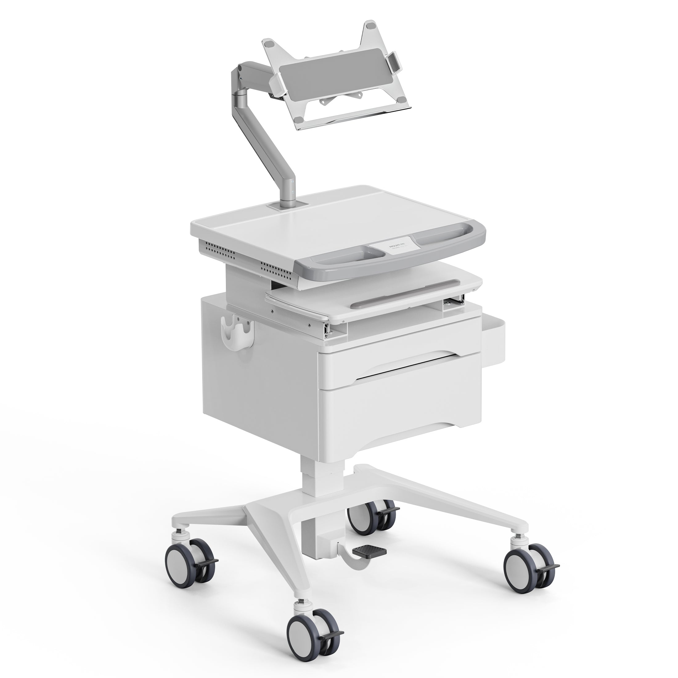 Medical Cart with Storage and Laptop Arm