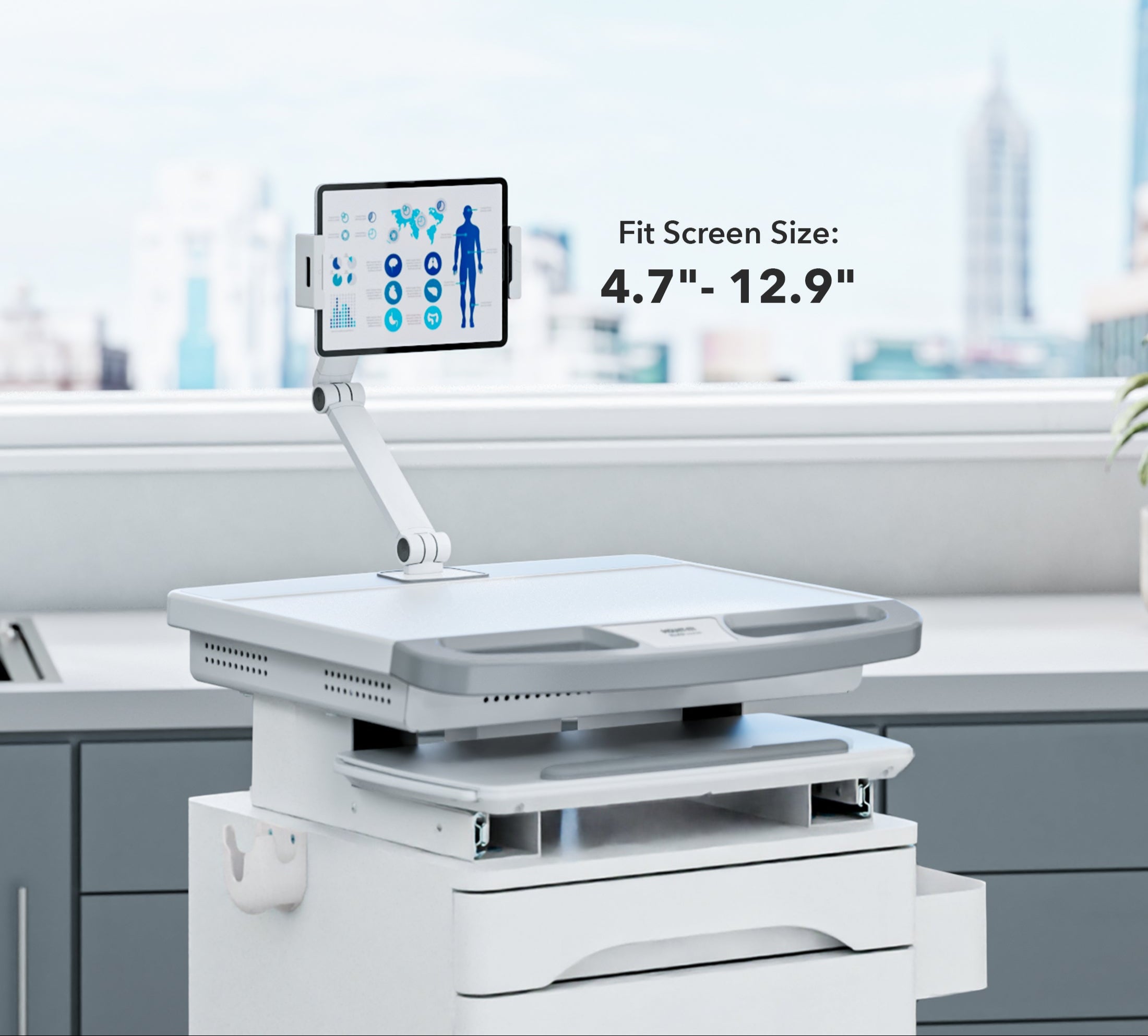 Medical Cart with Storage and Tablet Arm