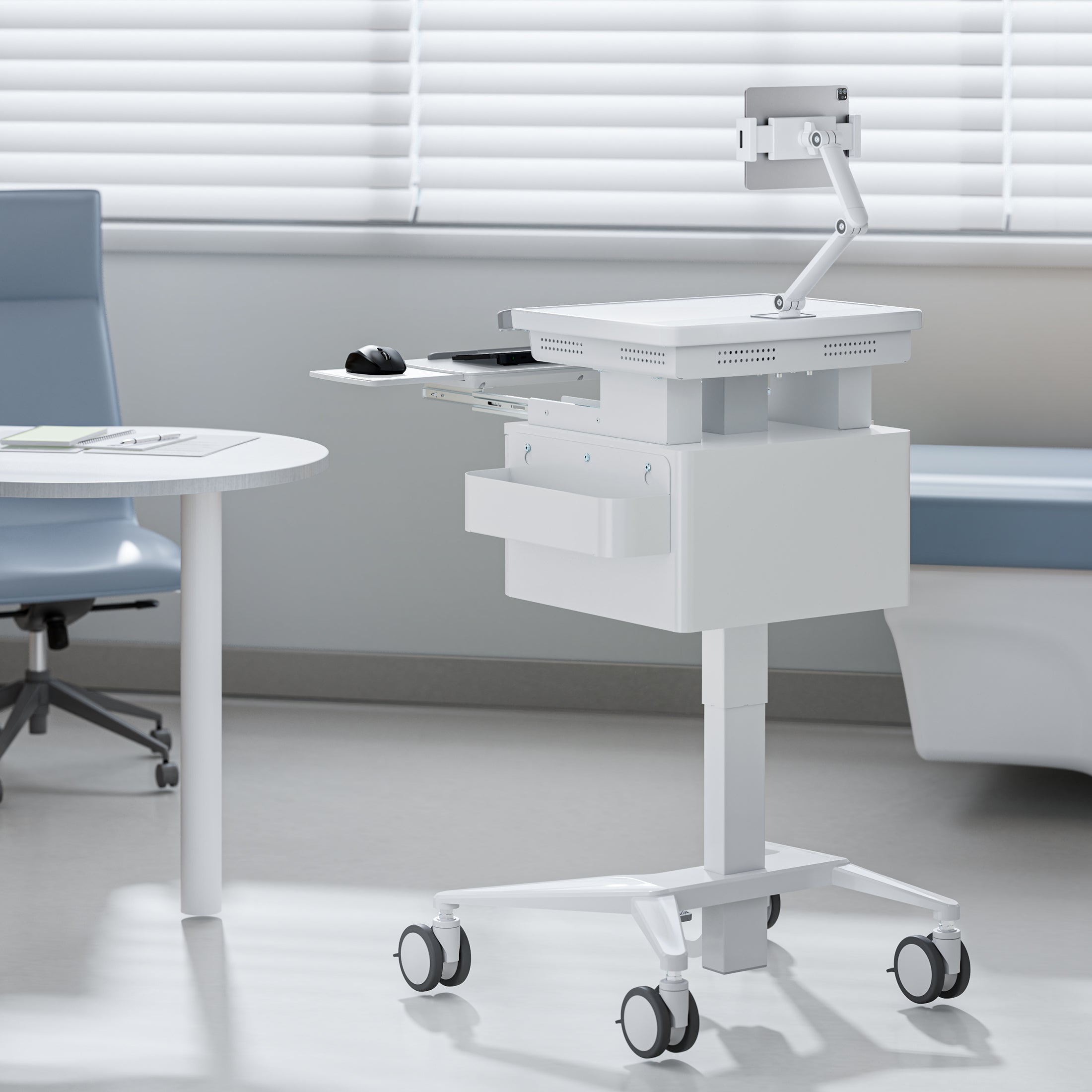 Medical Cart with Storage and Tablet Arm