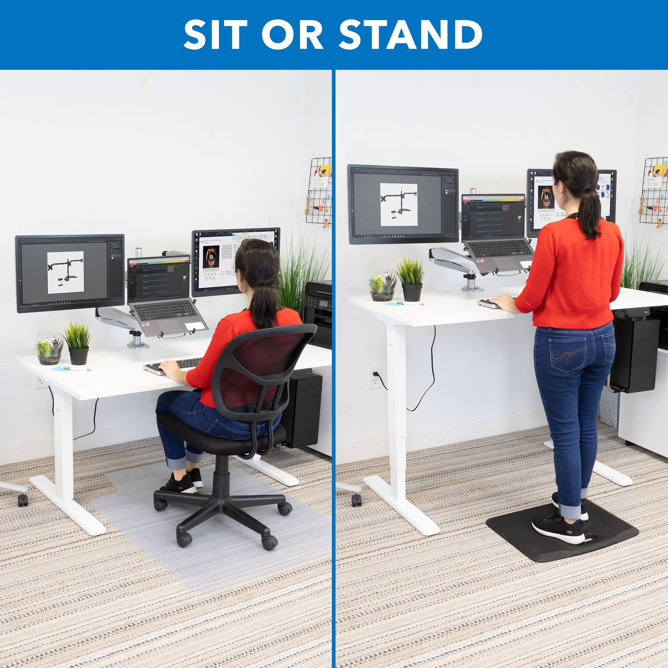 Ultimate Dual Motor Electric Standing Desk with 55" Tabletop - White
