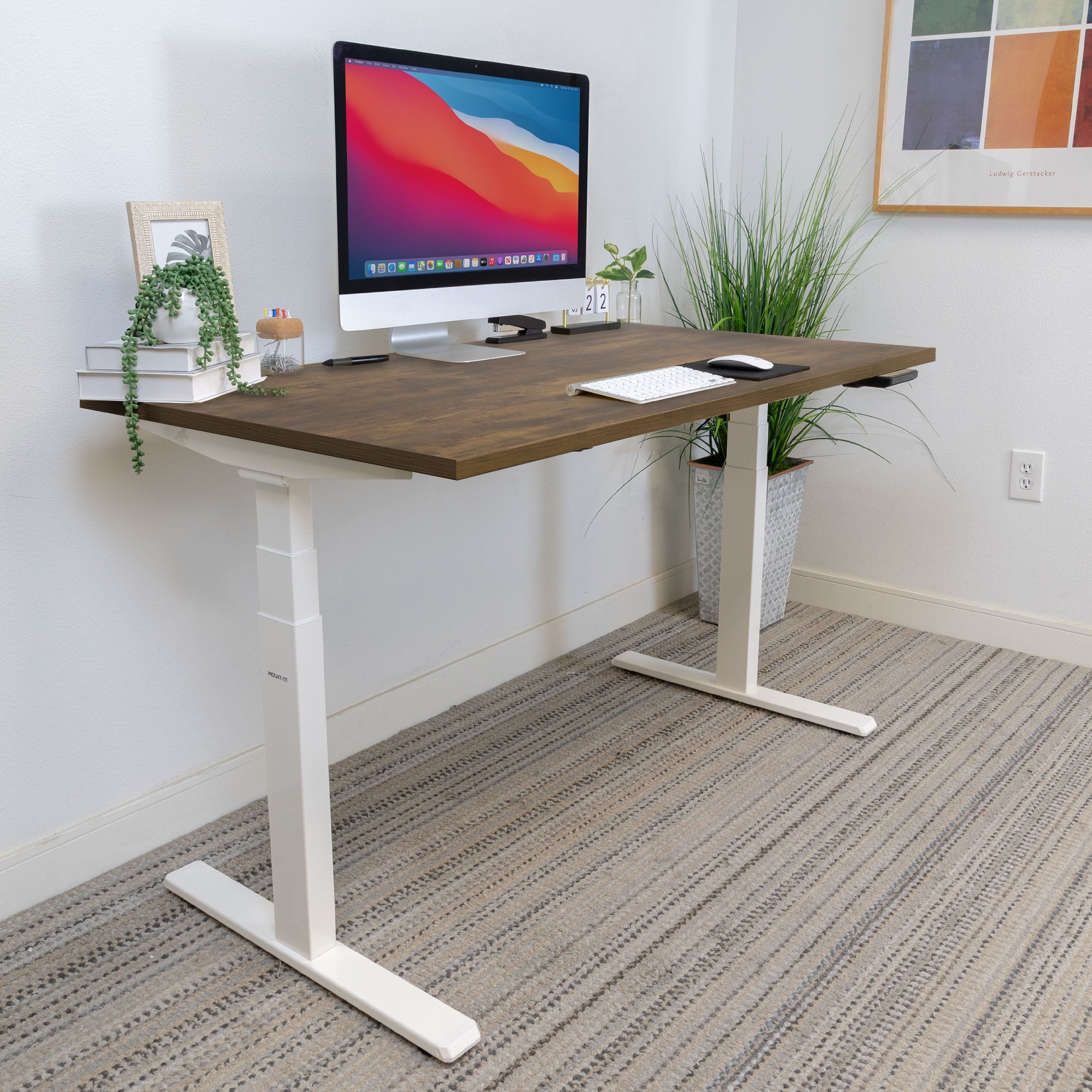 Ultimate Dual Motor Electric Standing Desk with 55" Tabletop - Oak