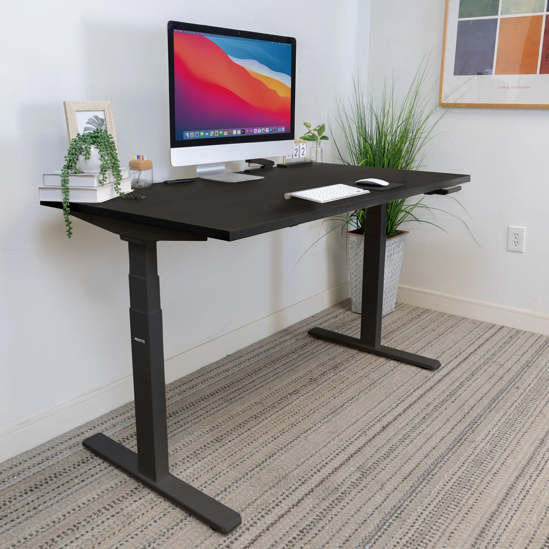 Ultimate Dual Motor Electric Standing Desk with 55" Tabletop - Black Base/Black Top