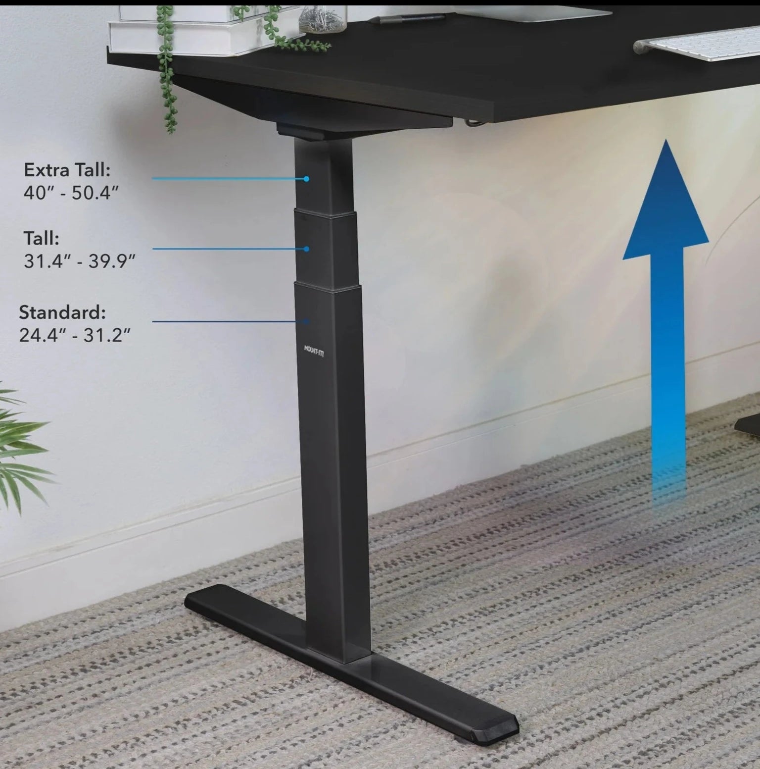 Ultimate Dual Motor Electric Standing Desk with 55" Tabletop - Black Base/Black Top