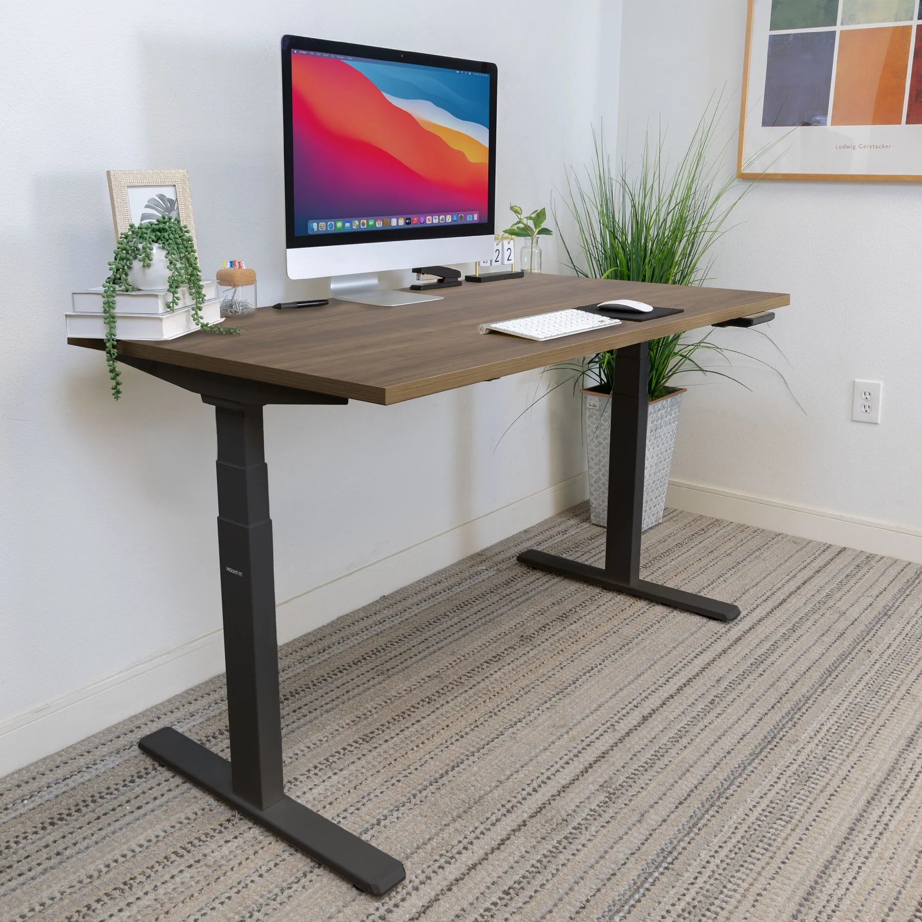 Ultimate Dual Motor Electric Standing Desk with 55" Tabletop - Black Base/Adrift Top