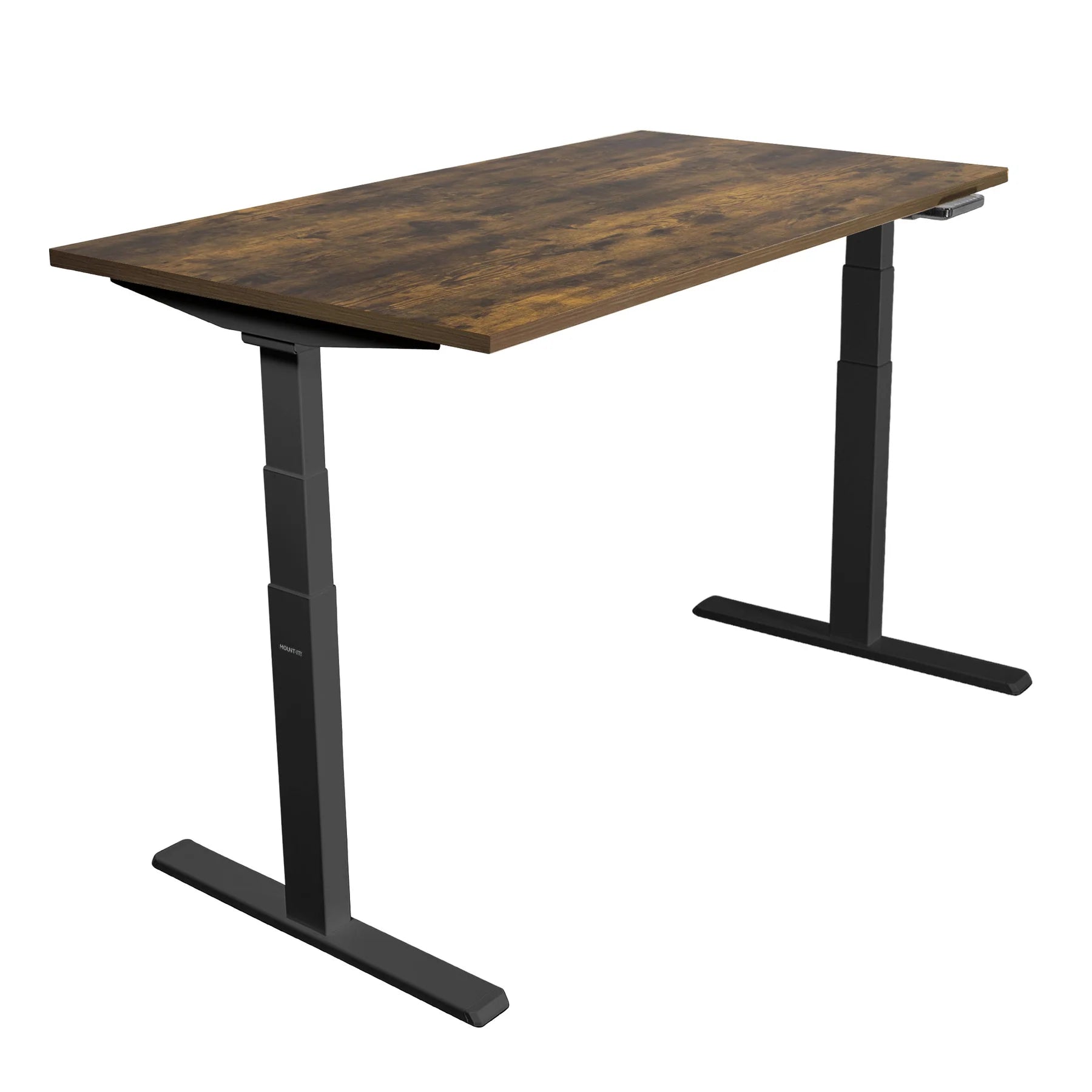 Ultimate Dual Motor Electric Standing Desk with 55" Tabletop - Black Base/Oak Top