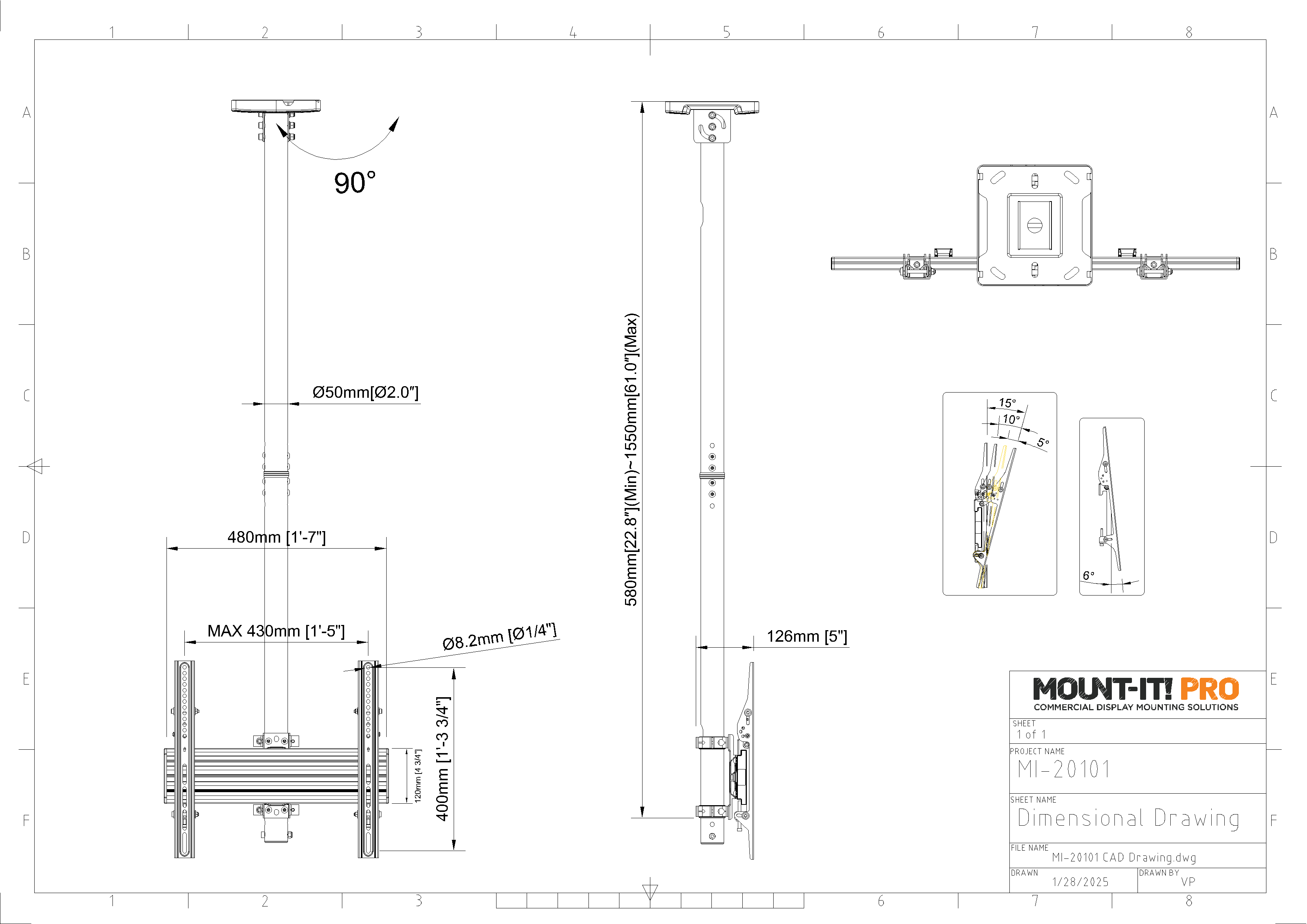 Single-Screen Ceiling Mount