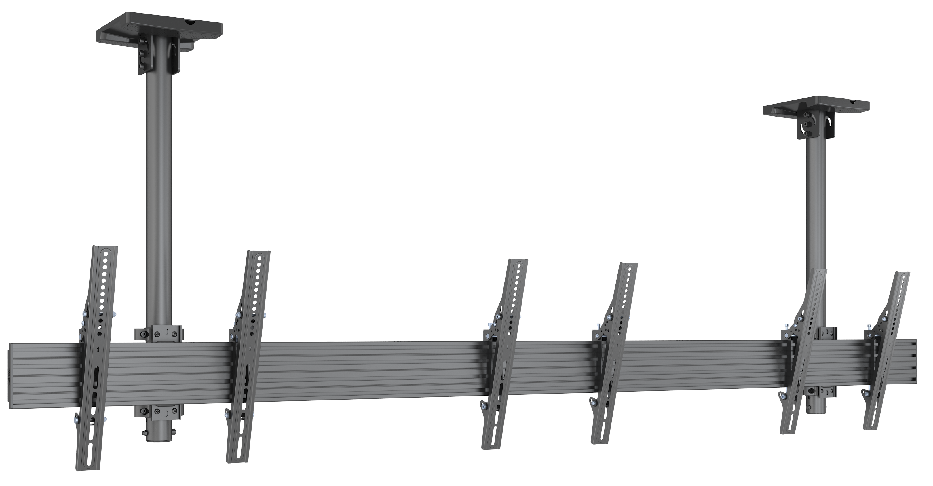 Three-Screen Dual-Pole Ceiling Mount (side-by-side)