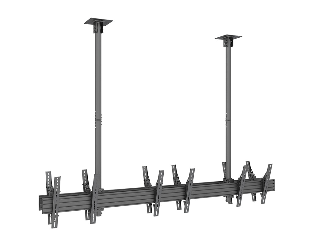 Six-Screen Dual-Pole Ceiling Mount (3 Side-by-Side, 3 Back-to-Back)