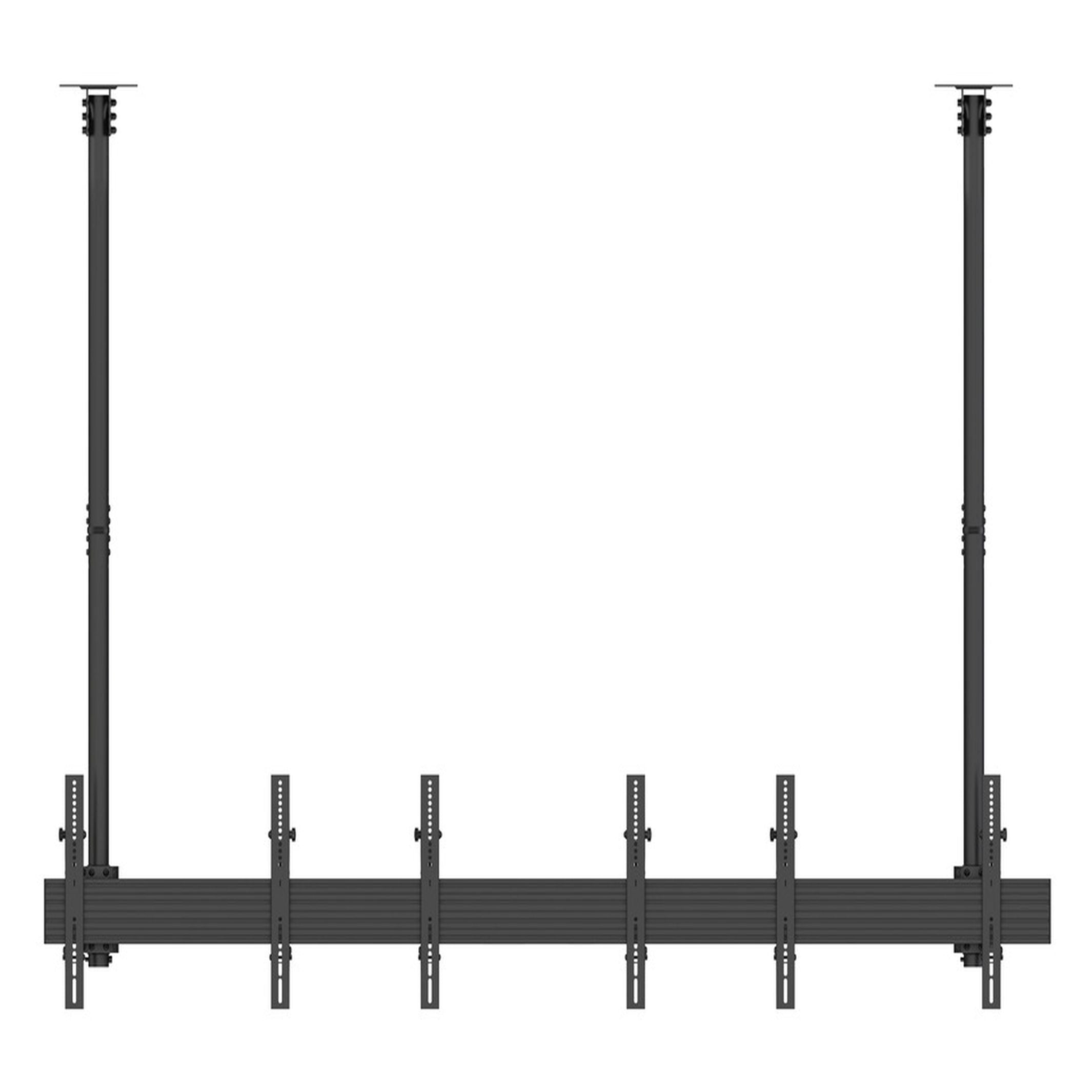 Six-Screen Dual-Pole Ceiling Mount (3 Side-by-Side, 3 Back-to-Back)