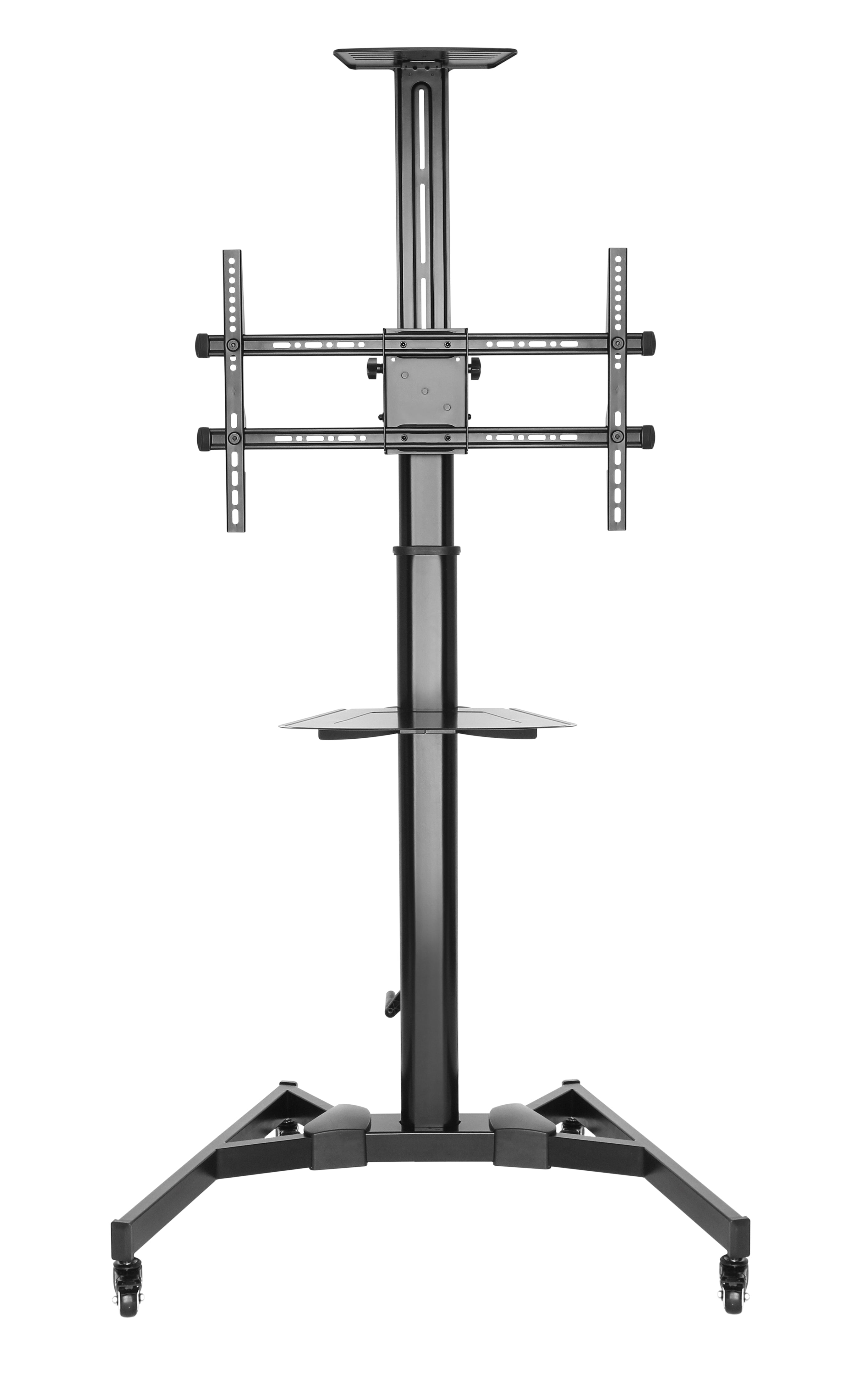 Height-Adjustable AV Cart with Hand Crank and Rotating Mount