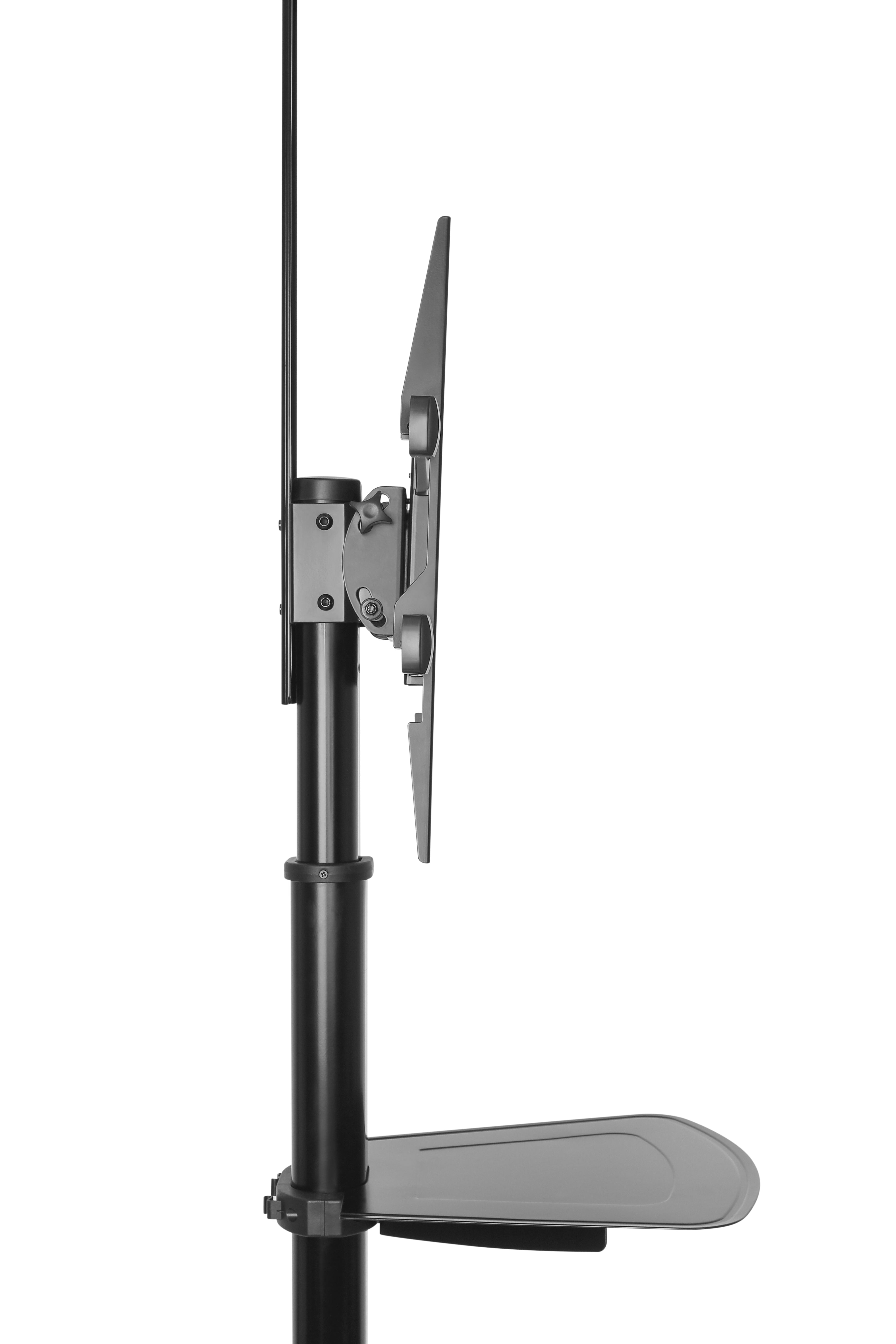 Height-Adjustable AV Cart with Hand Crank and Rotating Mount