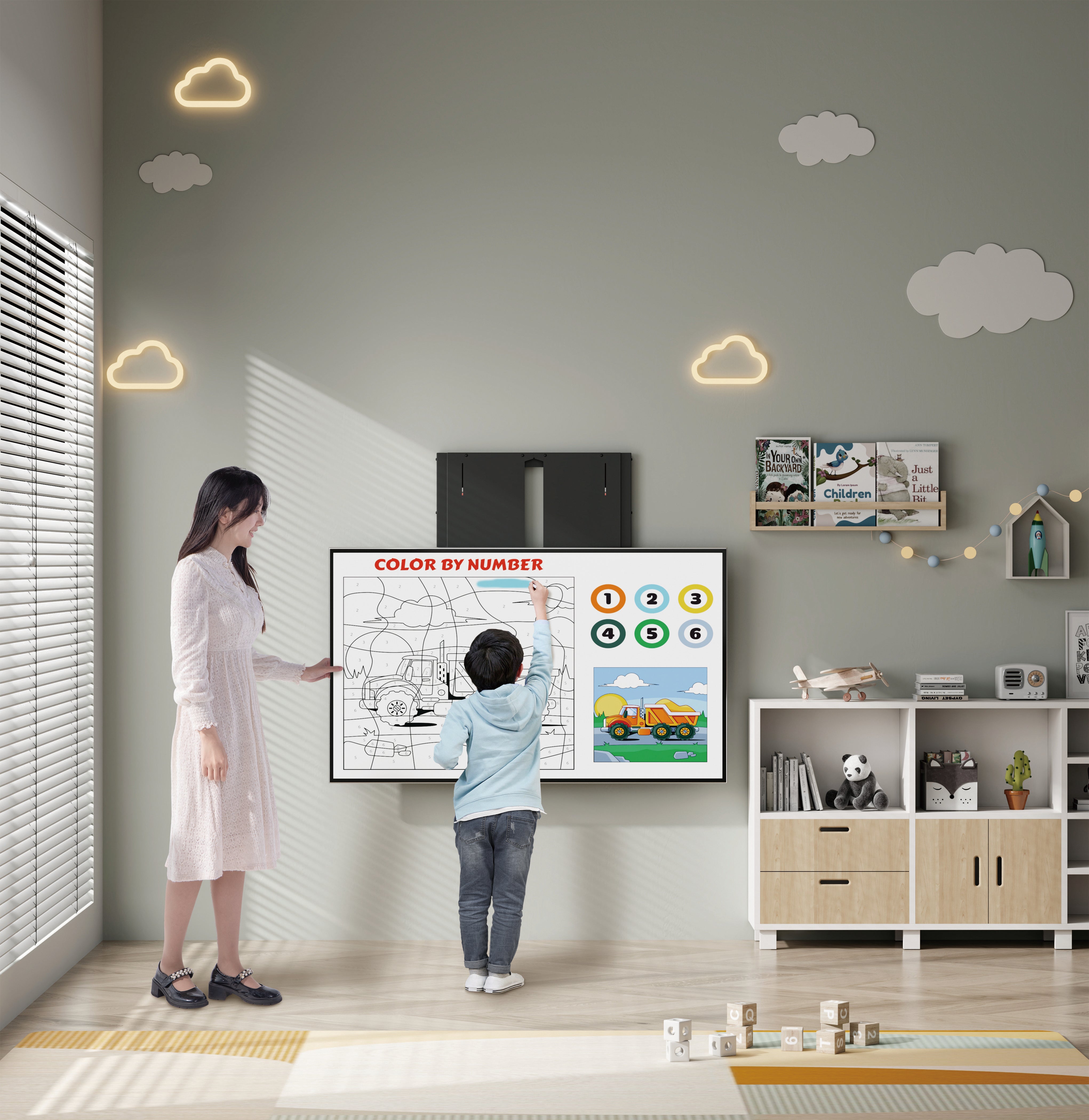 Height-Adjustable Wall Mount for Interactive Displays 55" - 86"