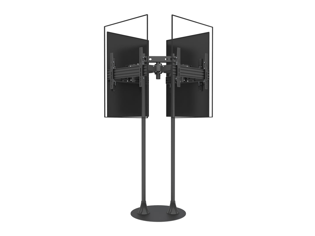 Four-Screen Four-Side Dual-Pole Floor Stand