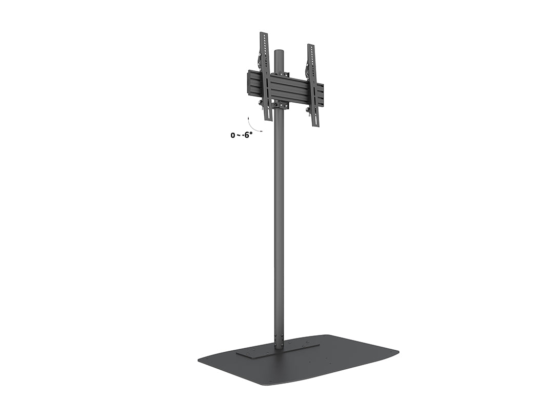 Single-Screen Dual-Pole Floor Stand with Wide Base