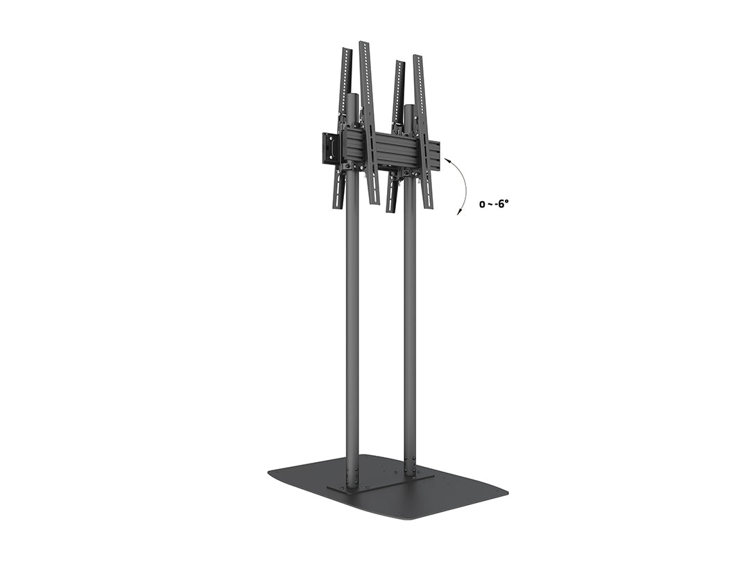 Dual-Screen Dual-Pole Floor Stand with Wide Base