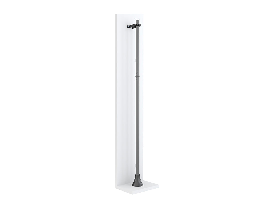 Dual-Screen Single Pole Floor-to-Wall Retail Signage Mount
